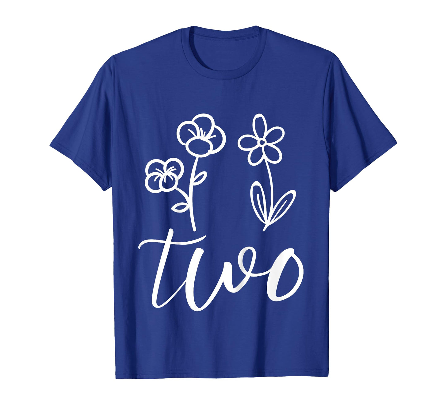 Floral Two 2 Year Old 2nd Birthday Gift Second Girl Toddler T-Shirt