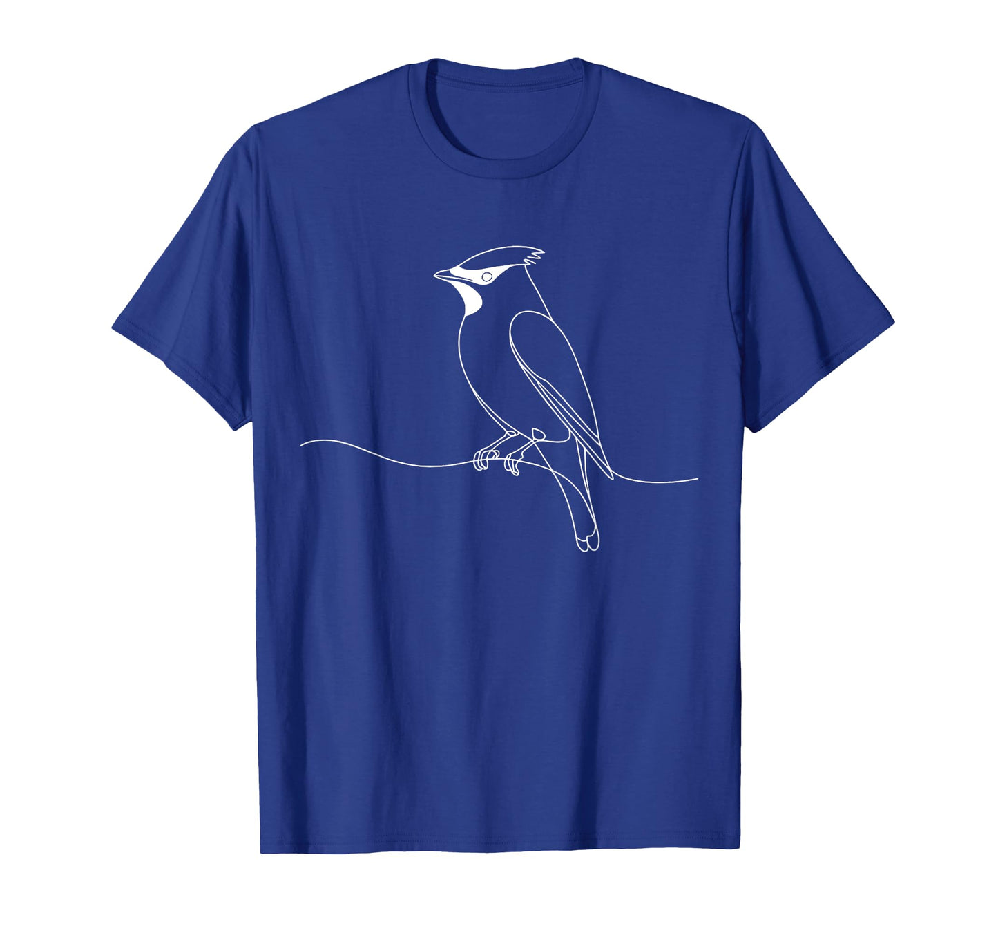 Line Art Bird Ornithologist Cedar Waxwing T-Shirt