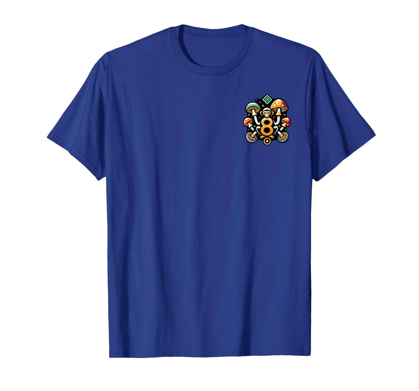 Migui da Monkey Cartoon Monkey Ape Eating Mushrooms T-Shirt