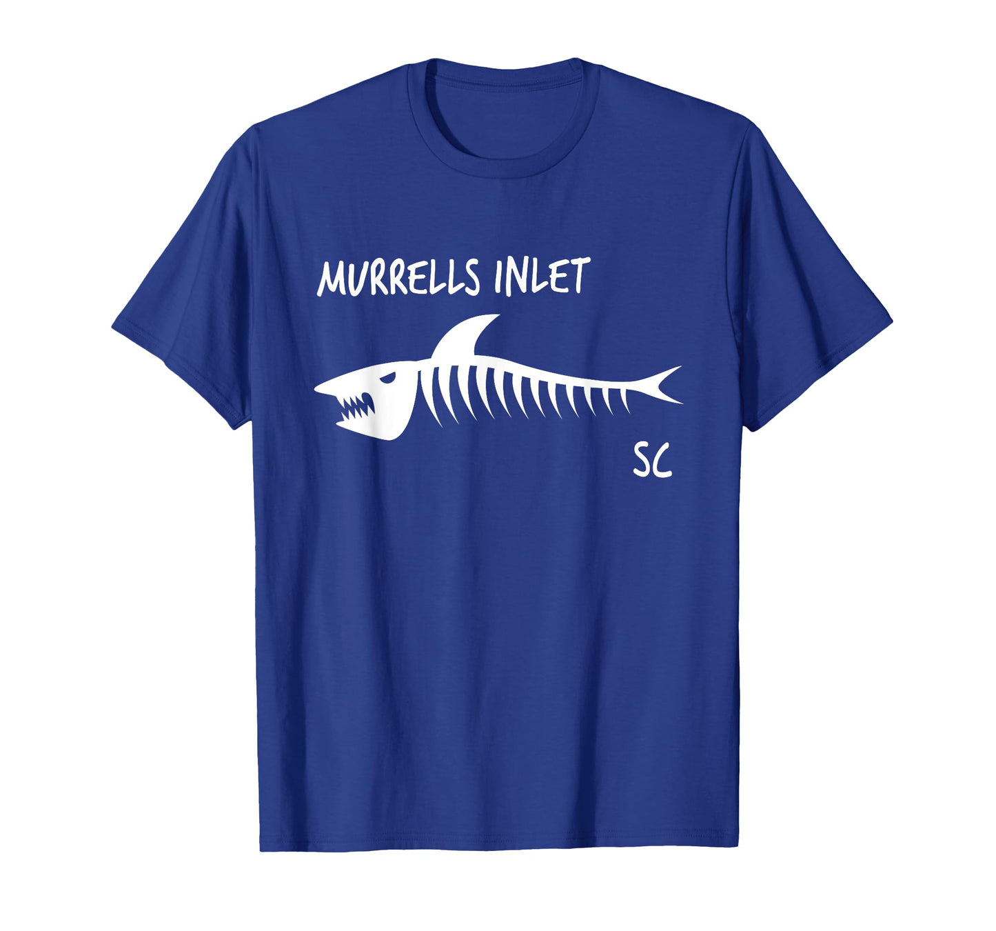 Murrells Inlet SC Shark Skeleton White Print T-Shirt