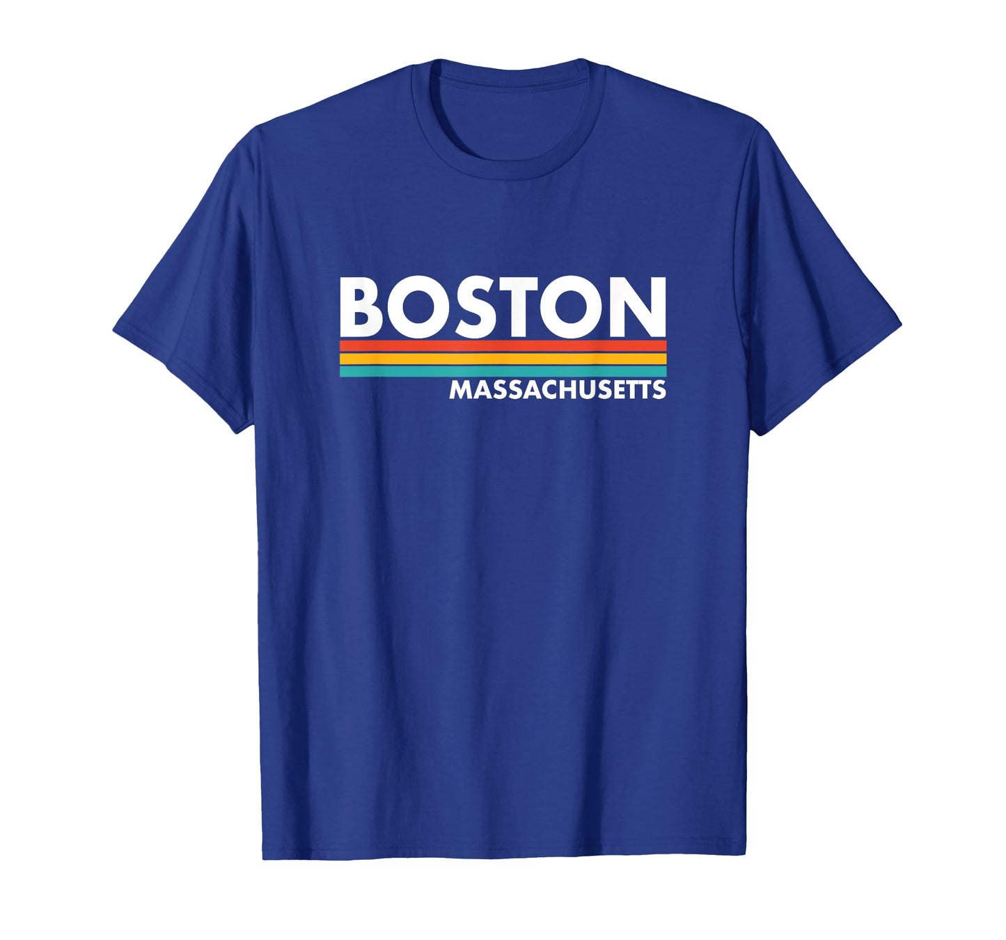 Boston - Massachusetts - Vintage / Retro Stripes - Classic T-Shirt
