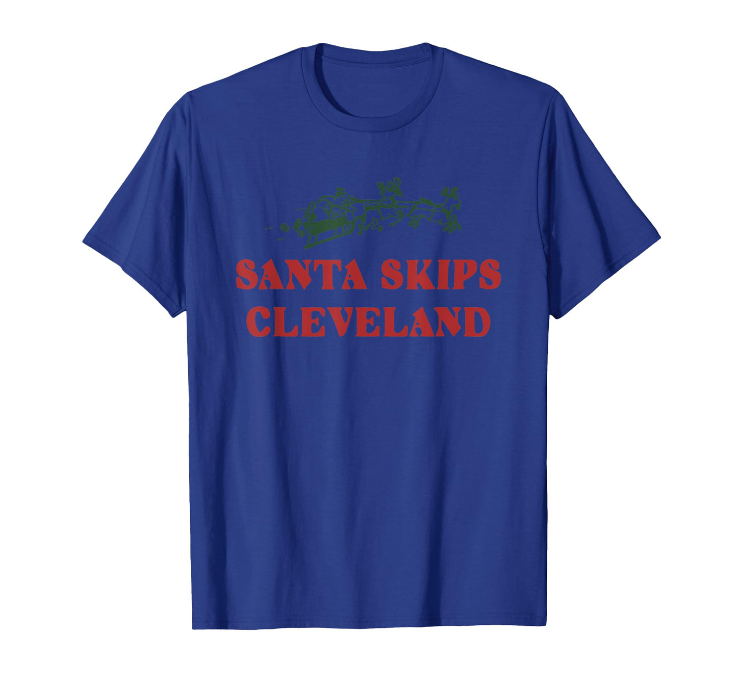 Santa Skips Cleveland Santa Reindeer Xmas Christmas 2024 T-Shirt