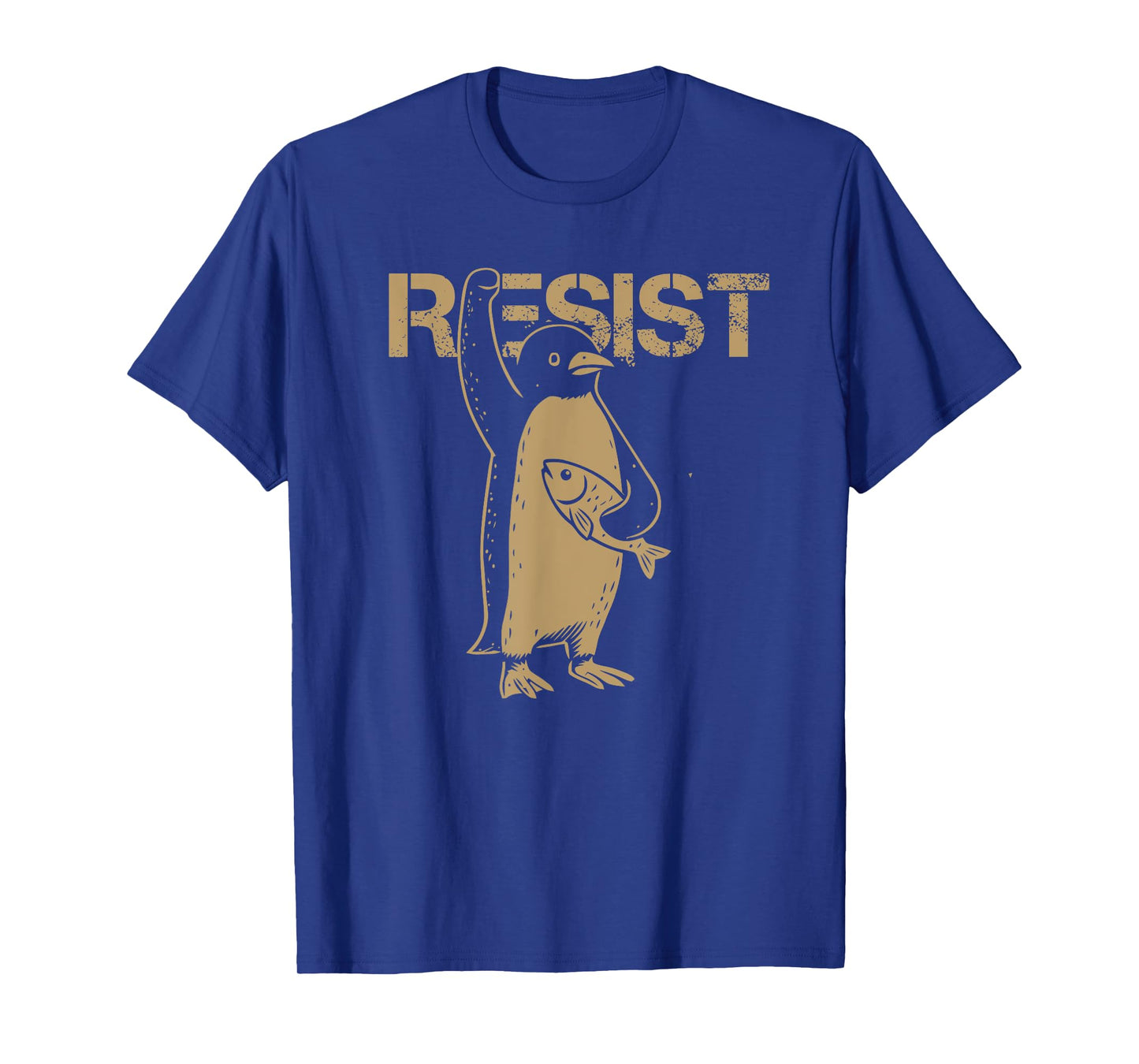 vintage Resist Penguin Fish Protest Activism Humor T-Shirt