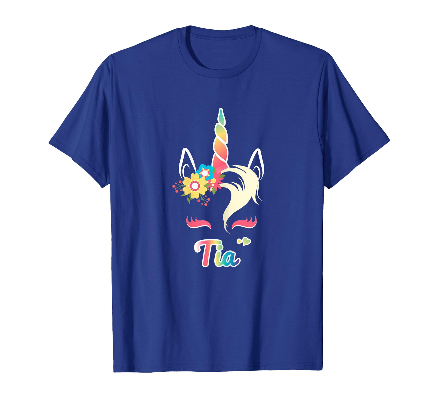 Rainbow Unicorn Tia Shirt Custom Name Gift for girls