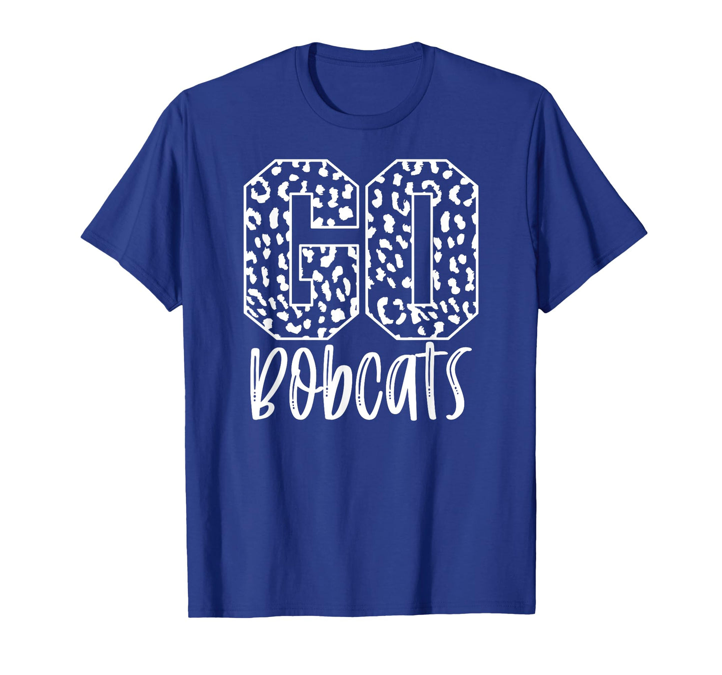 Bobcats Team Mascot School Spirit Game Night Leopard Print T-Shirt