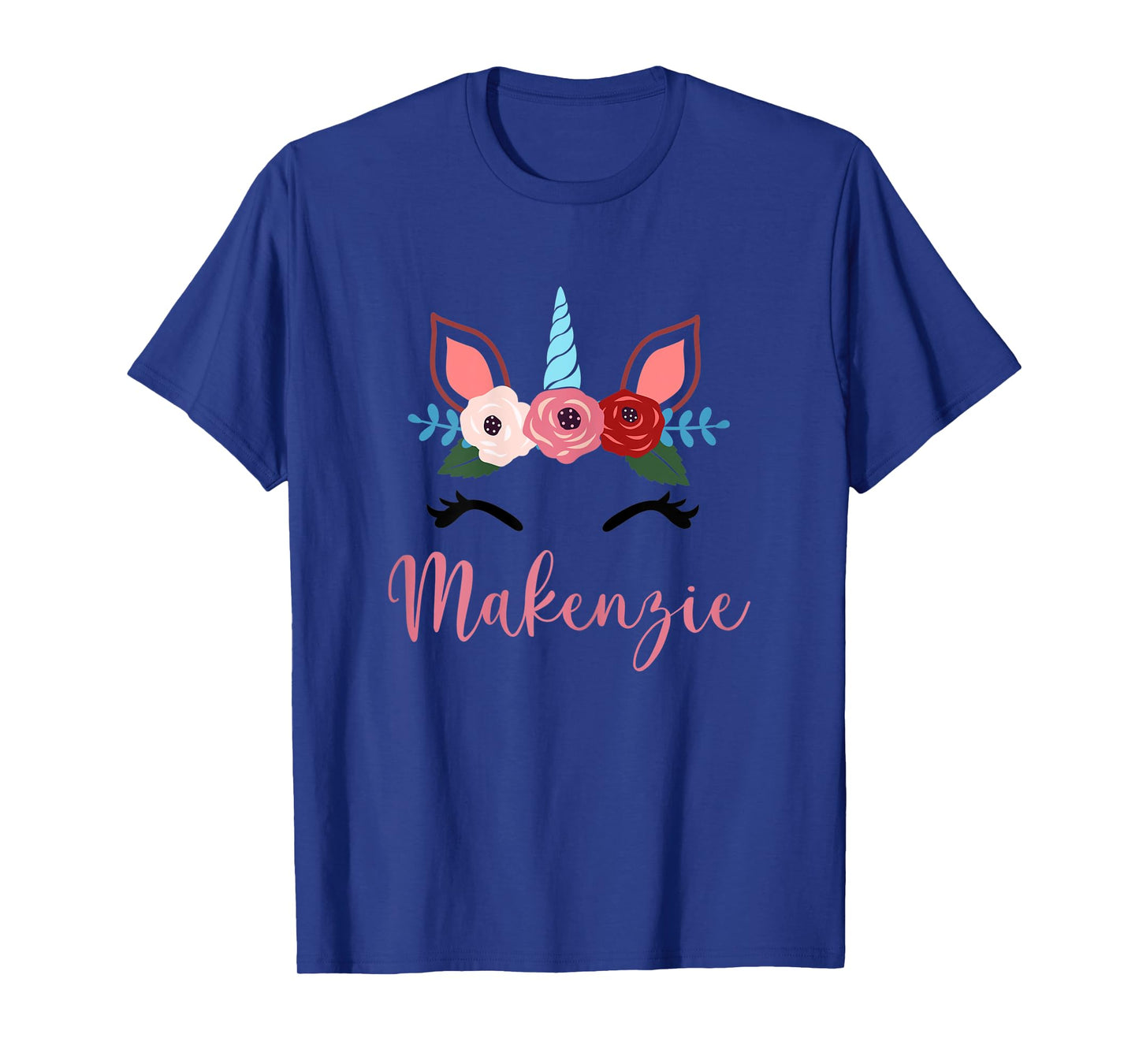 Cute Makenzie Magical Floral Unicorn For Girls T-Shirt