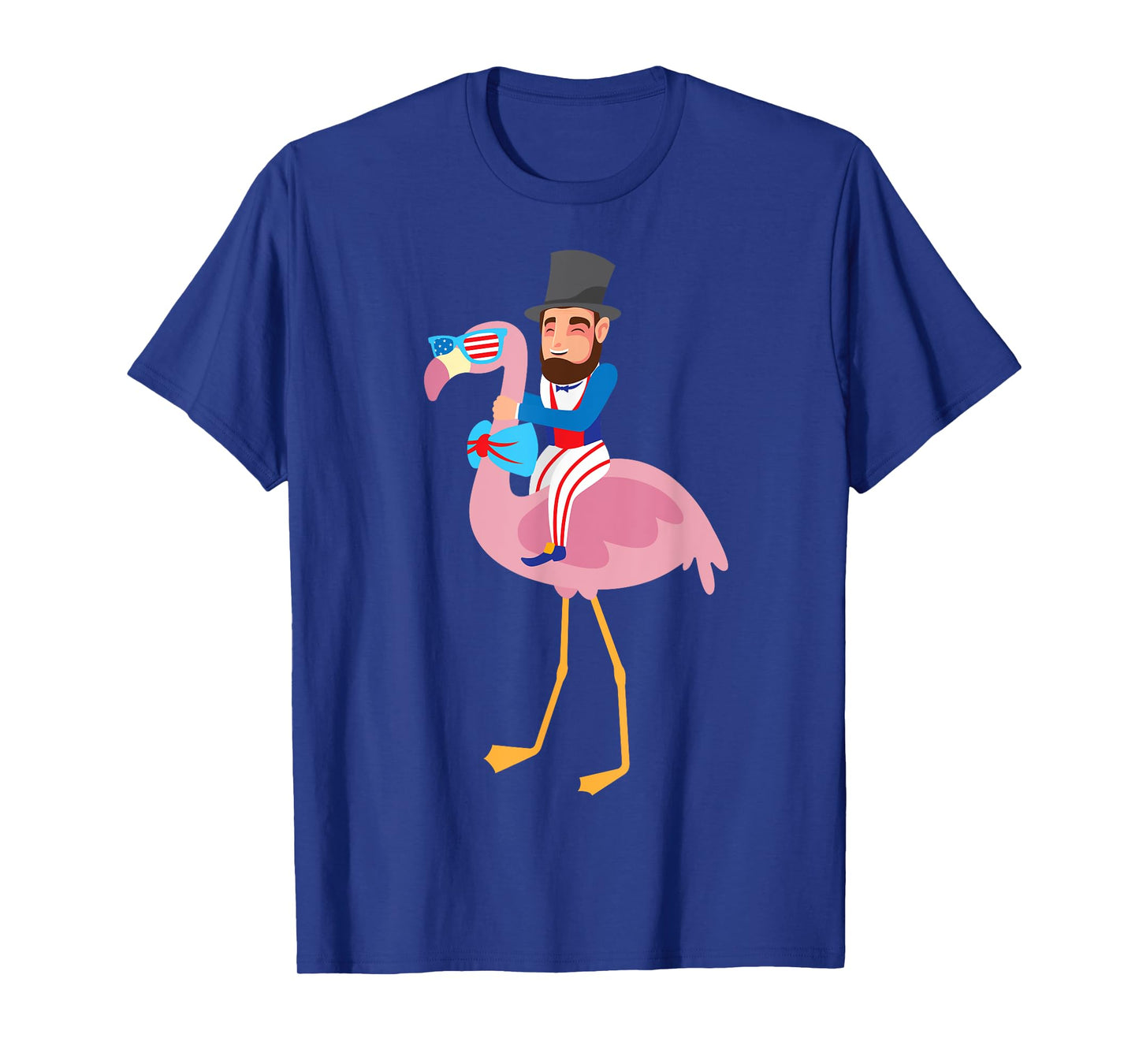 Abraham Lincoln Flamingo 4th Of July American Flag Gift T-Shirt