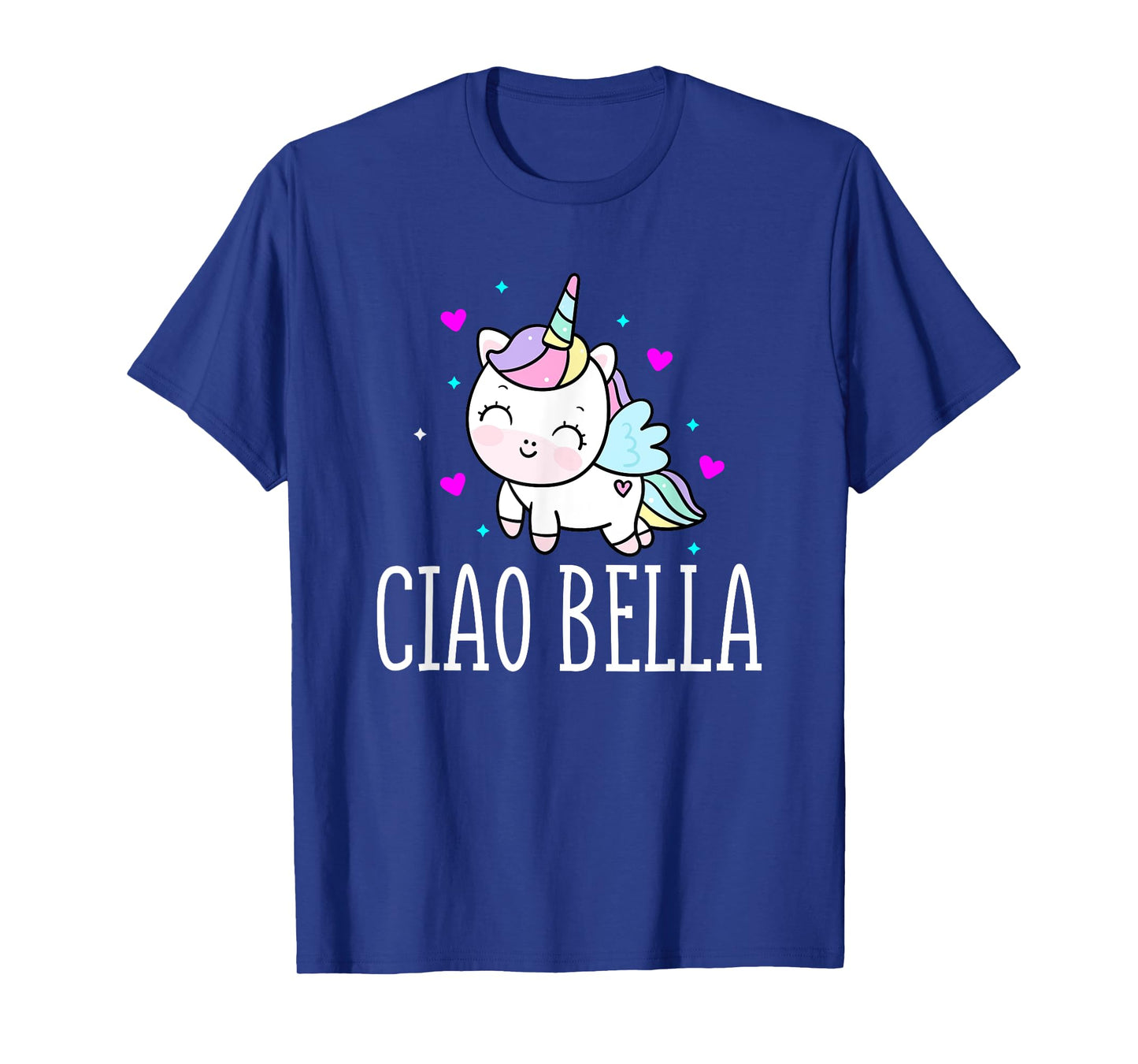 Funny Ciao Bella Heart Unicorn Italy Expression T-Shirt