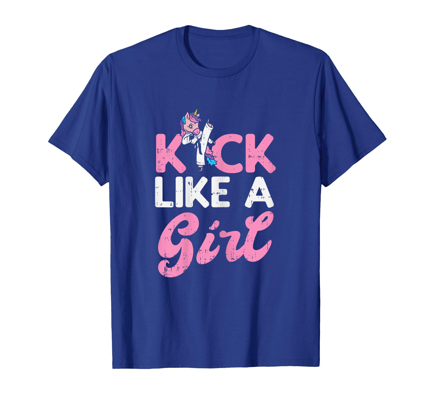 Kick Like Girl Unicorn Karate Taekwondo Martial Arts Gift T-Shirt