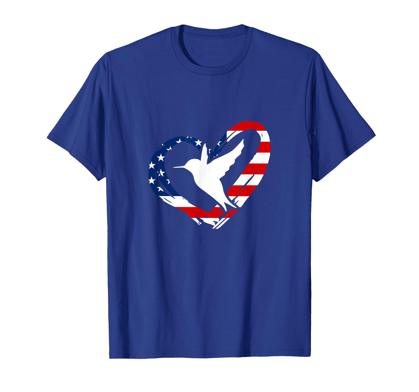 Hummingbird American Flag Heart USA 4th Of July T-Shirt