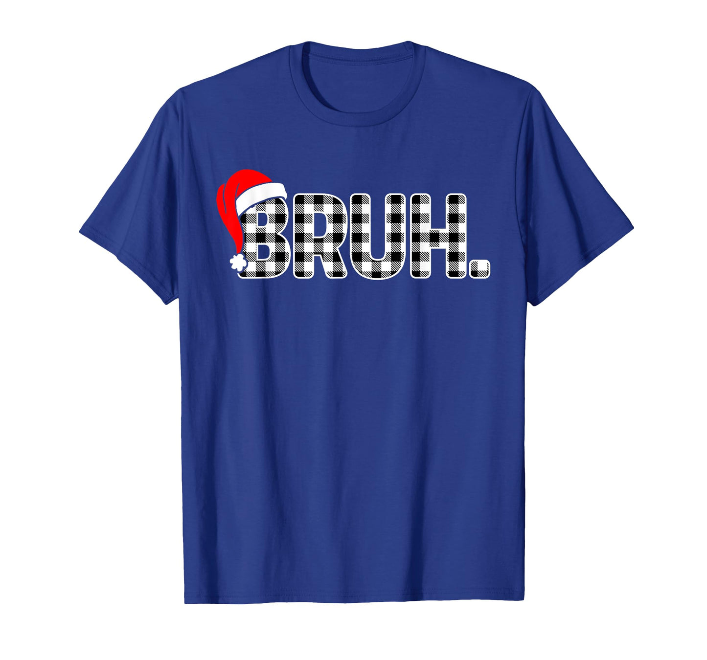 Bruh Funny Christmas Plaid Teens Boys Kids Xmas Pajamas T-Shirt