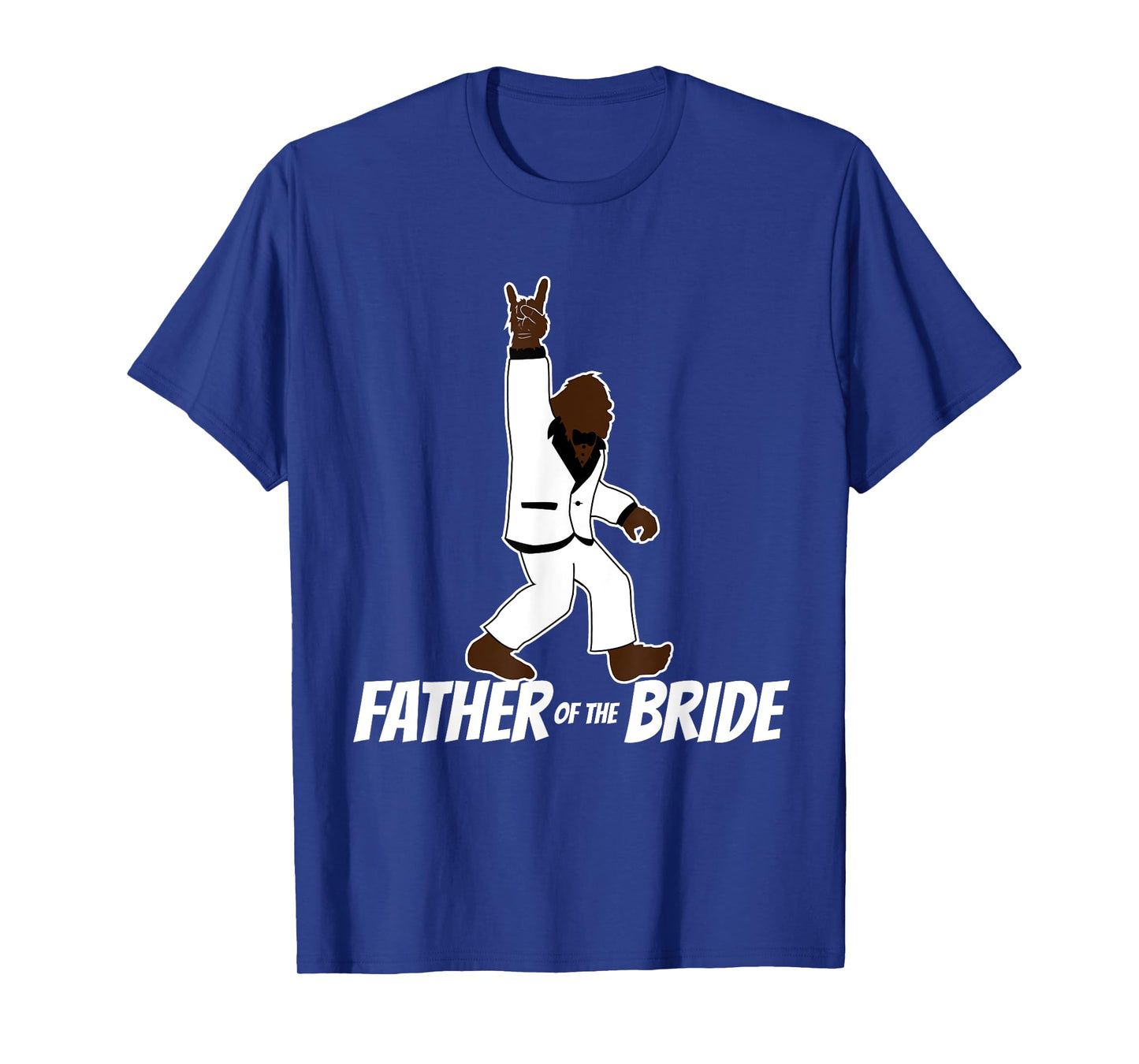 Bigfoot Rock and Roll Wedding Party Gift for Father of Bride T-Shirt