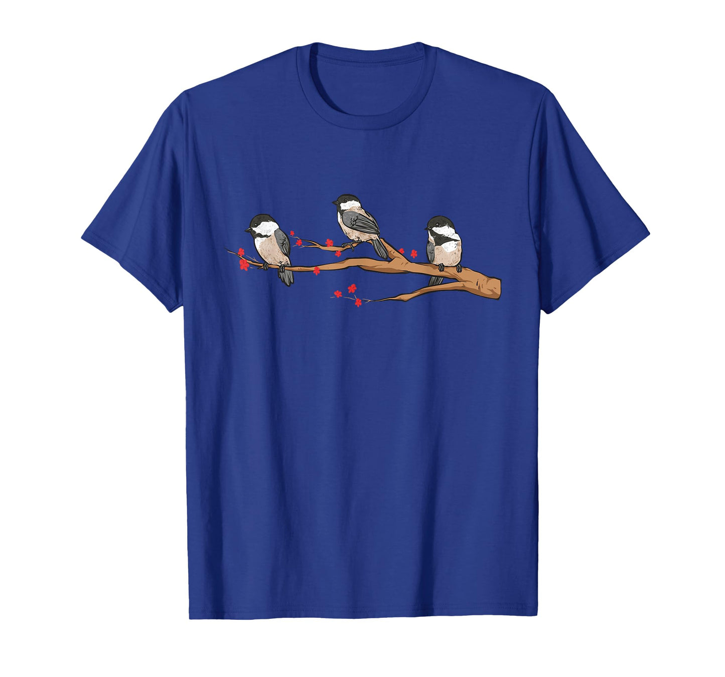 Chickadee Bird Chickadees On Branch Birding T-Shirt