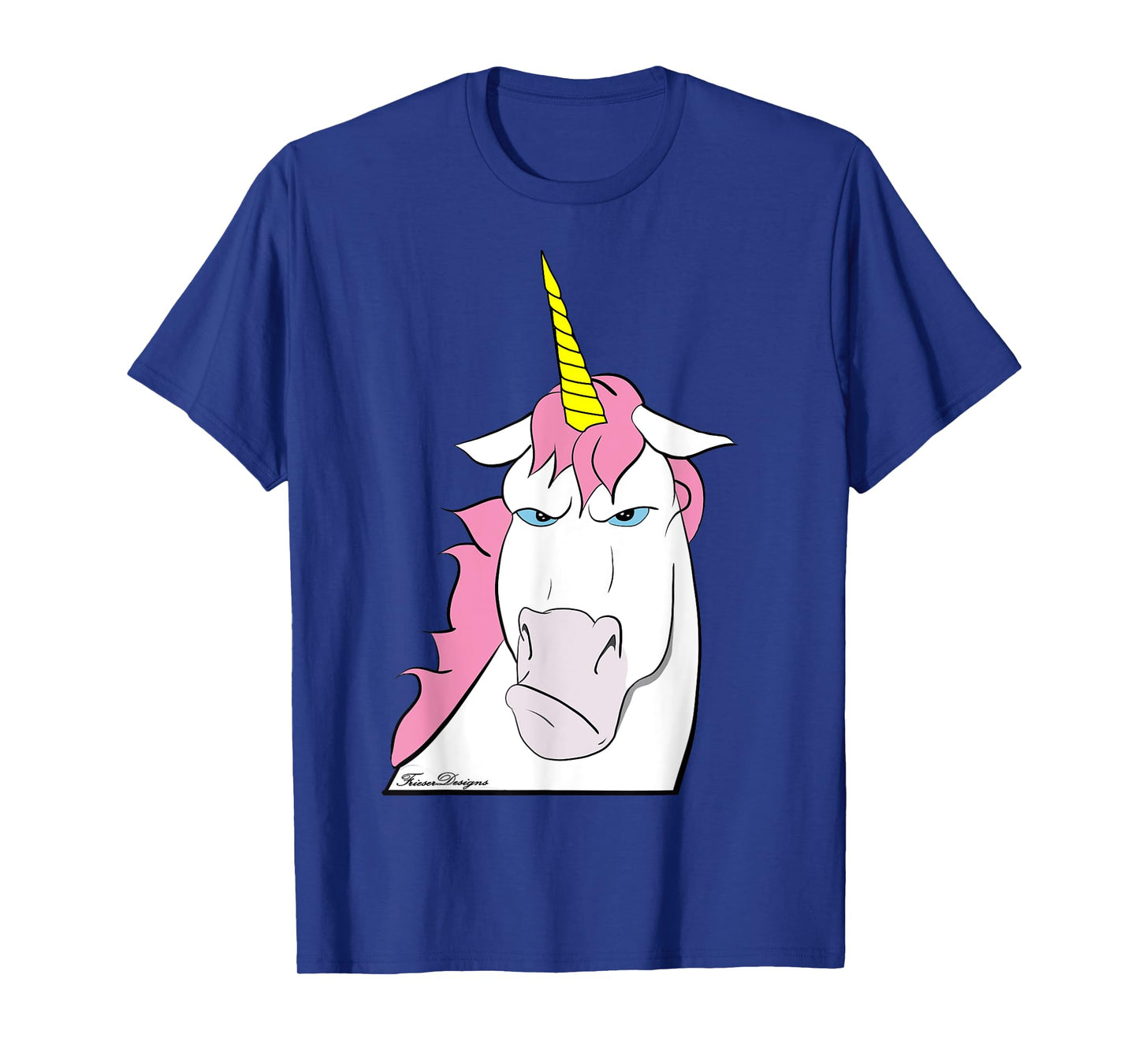 funny grumpy comic unicorn with bad mood T-Shirt