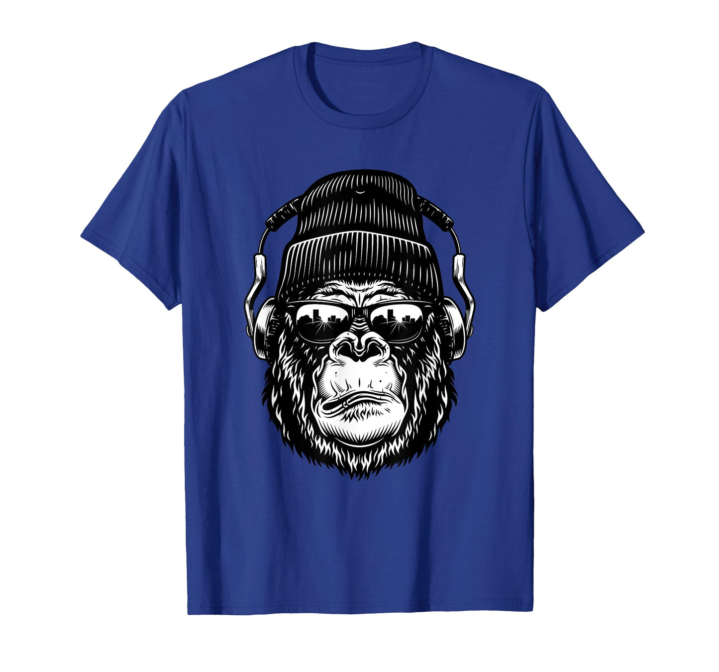 Monkey gorilla with mixer and headphones as DJ T-Shirt