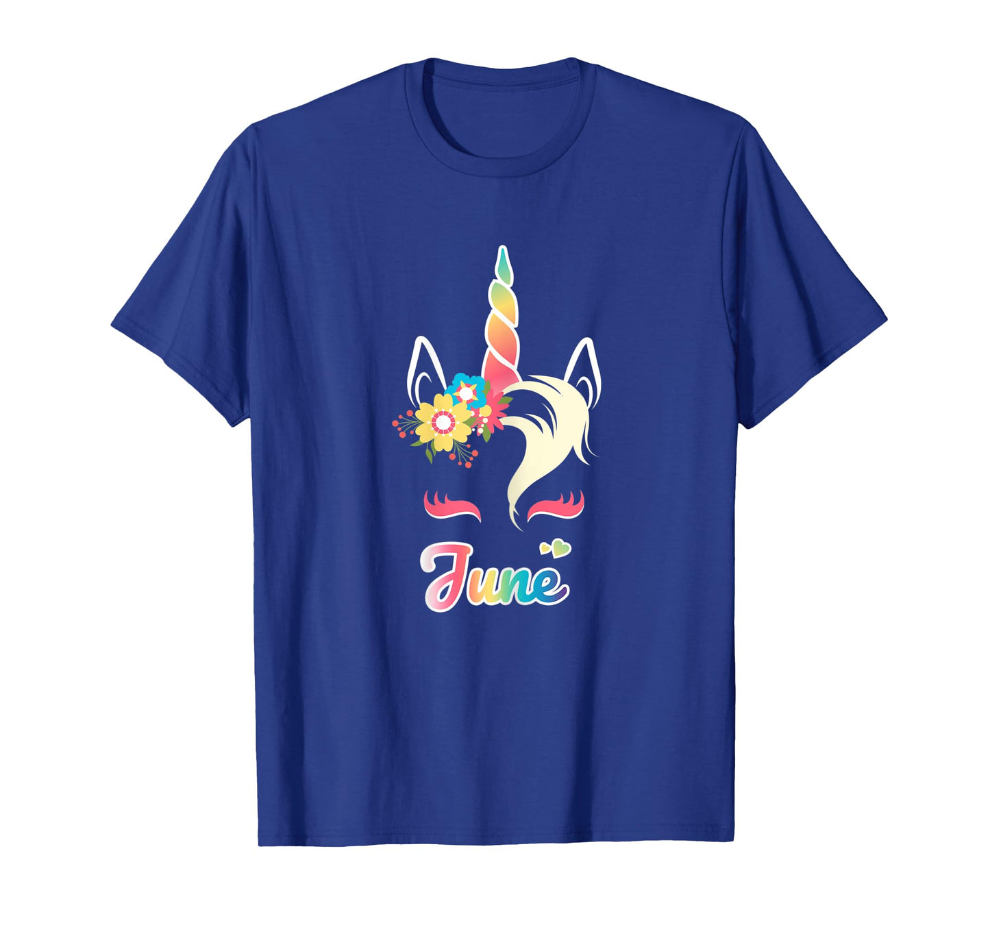 Rainbow Unicorn June apparel Custom Name Gift for girls T-Shirt