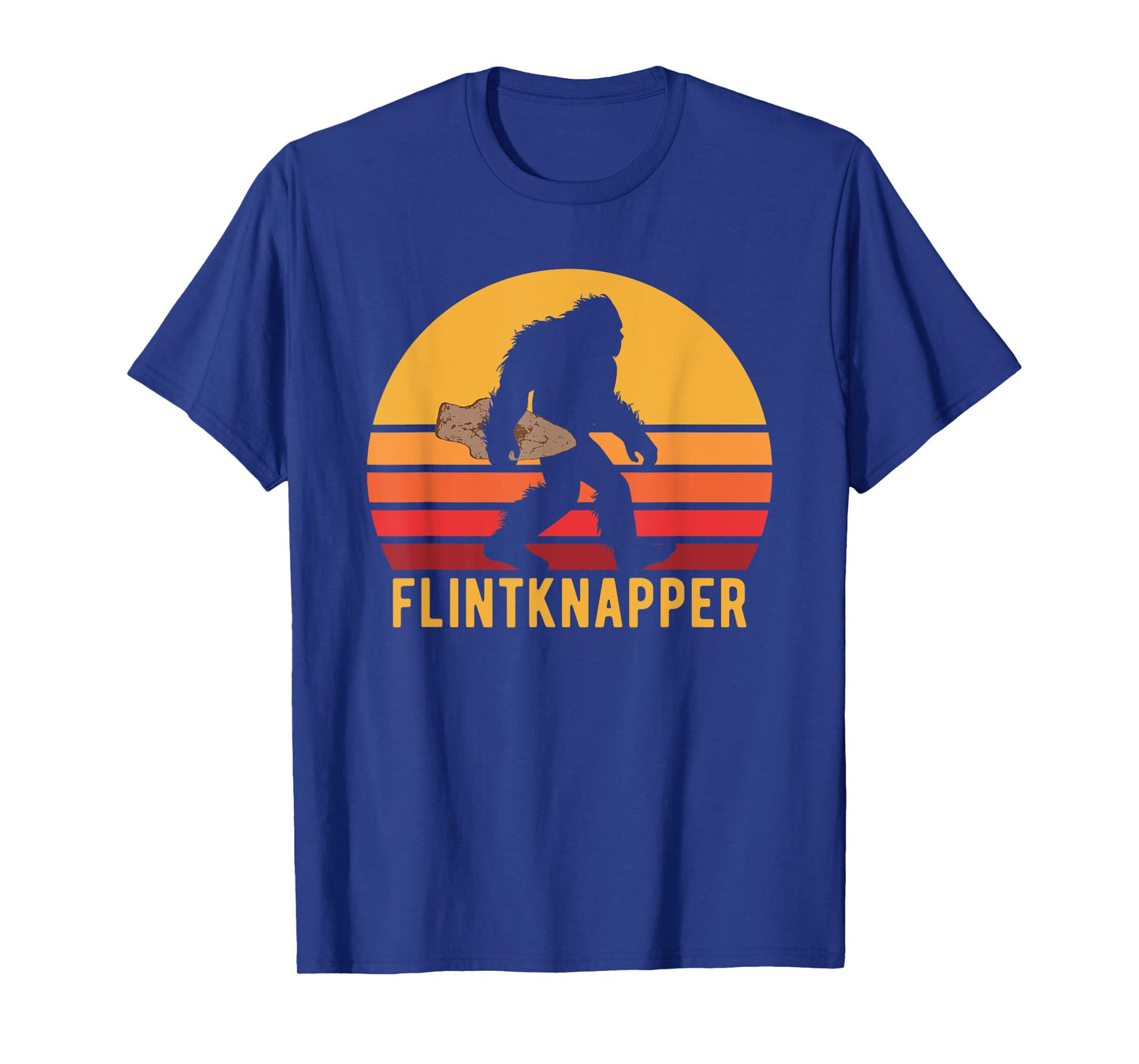 Retro Bigfoot Flintknapping Vintage Sasquatch Flintknapper T-Shirt