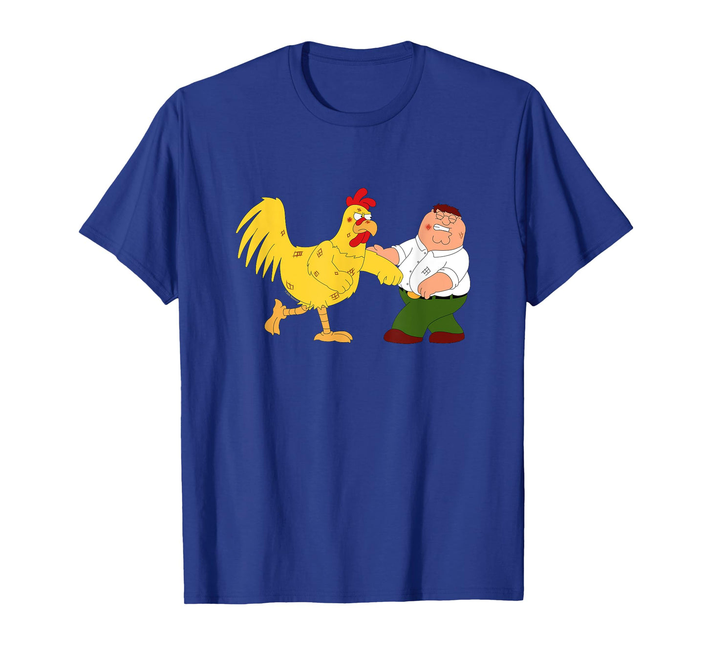 Family Guy Peter & The Giant Chicken Fighting Funny Cartoon T-Shirt