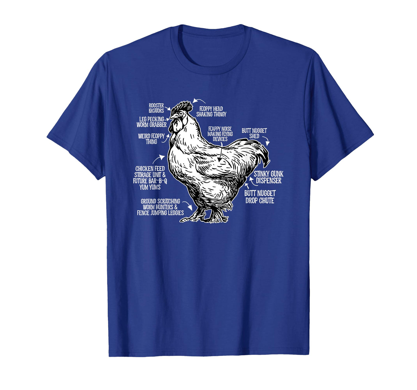 Chicken Anatomy Art Funny Farm Chicken Coop T-Shirt