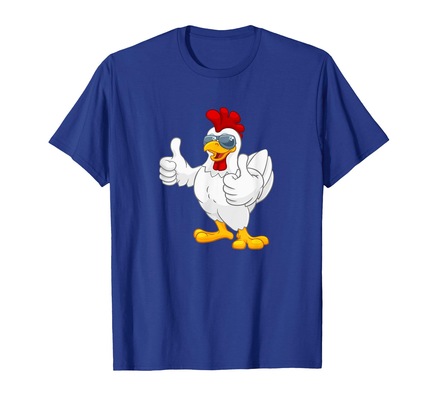 Cool White Chicken Rooster with Sunglasses Thumbs Up Animal T-Shirt