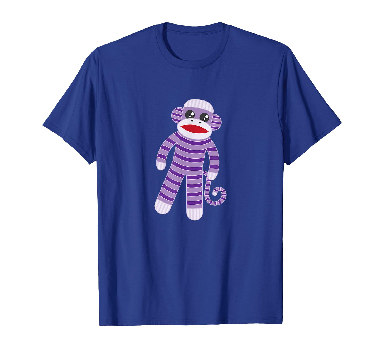 Cute Purple Striped Sock Monkey T-Shirt T-Shirt