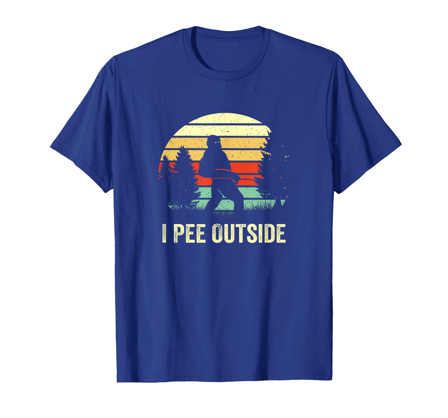 Retro Bigfoot Yeti Silhouette I Pee Outside Sasquatch Gifts T-Shirt