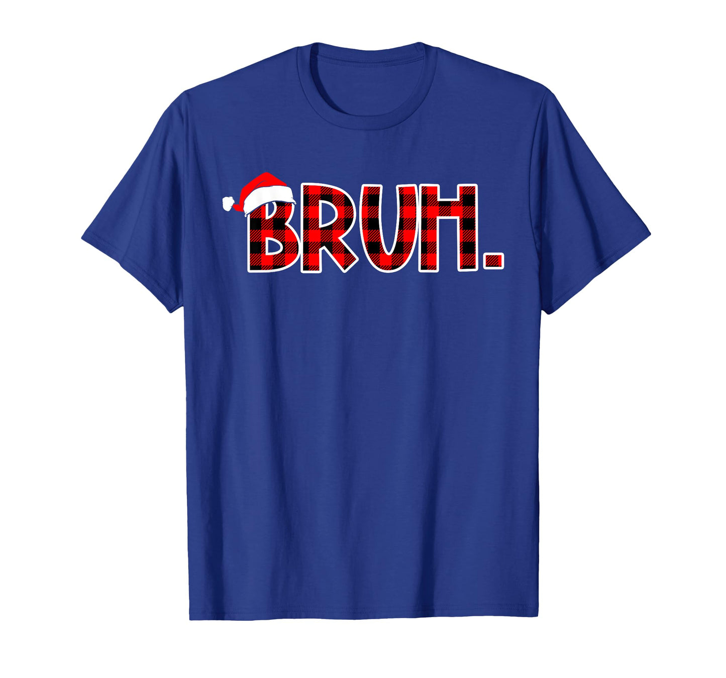 Bruh Funny Christmas Buffalo Plaid Boys Kids Xmas Pajamas T-Shirt