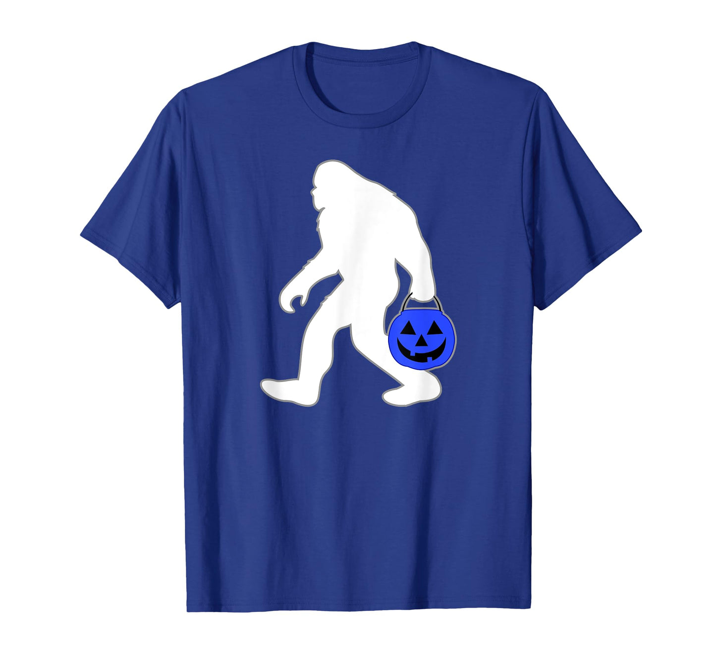 Halloween Autism Blue Pumpkin Bucket Trick or Treat Bigfoot T-Shirt