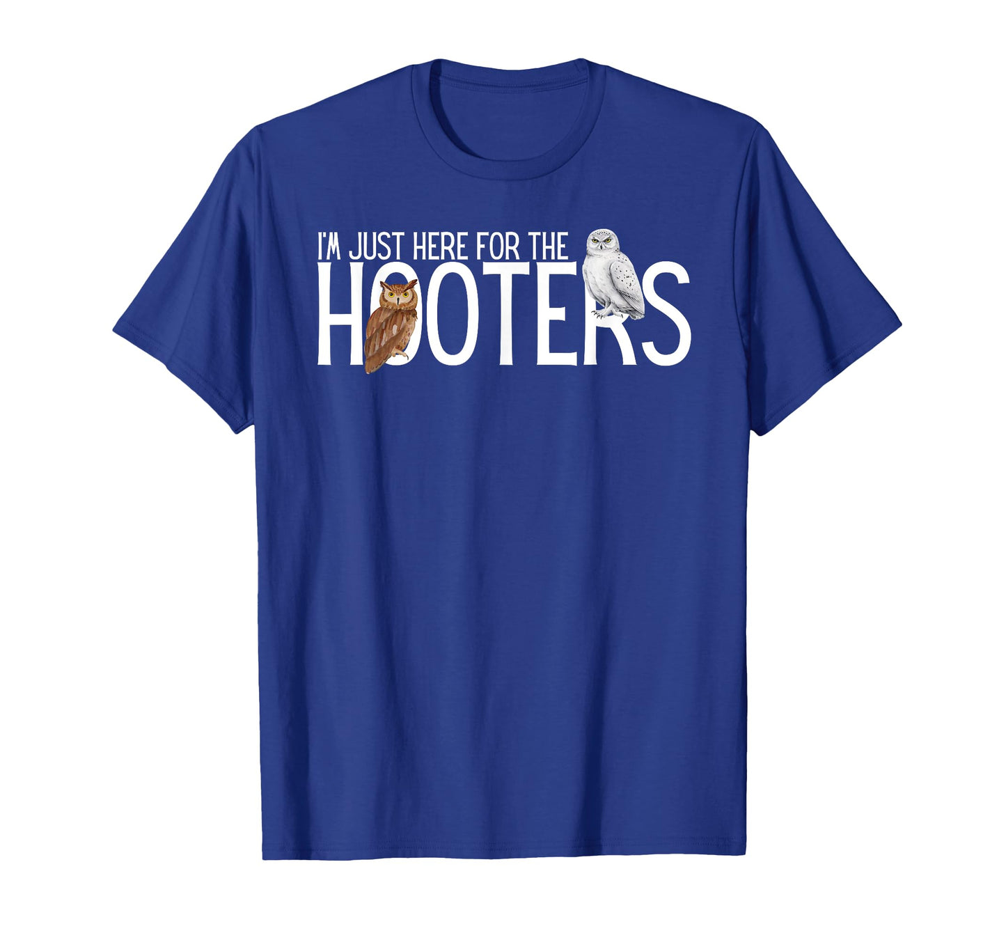 Funny Owl Shirts I'm Just Here for the Hooters Unisex-Adults Birdwatcher Humor Owl Graphic T-Shirt Black Small