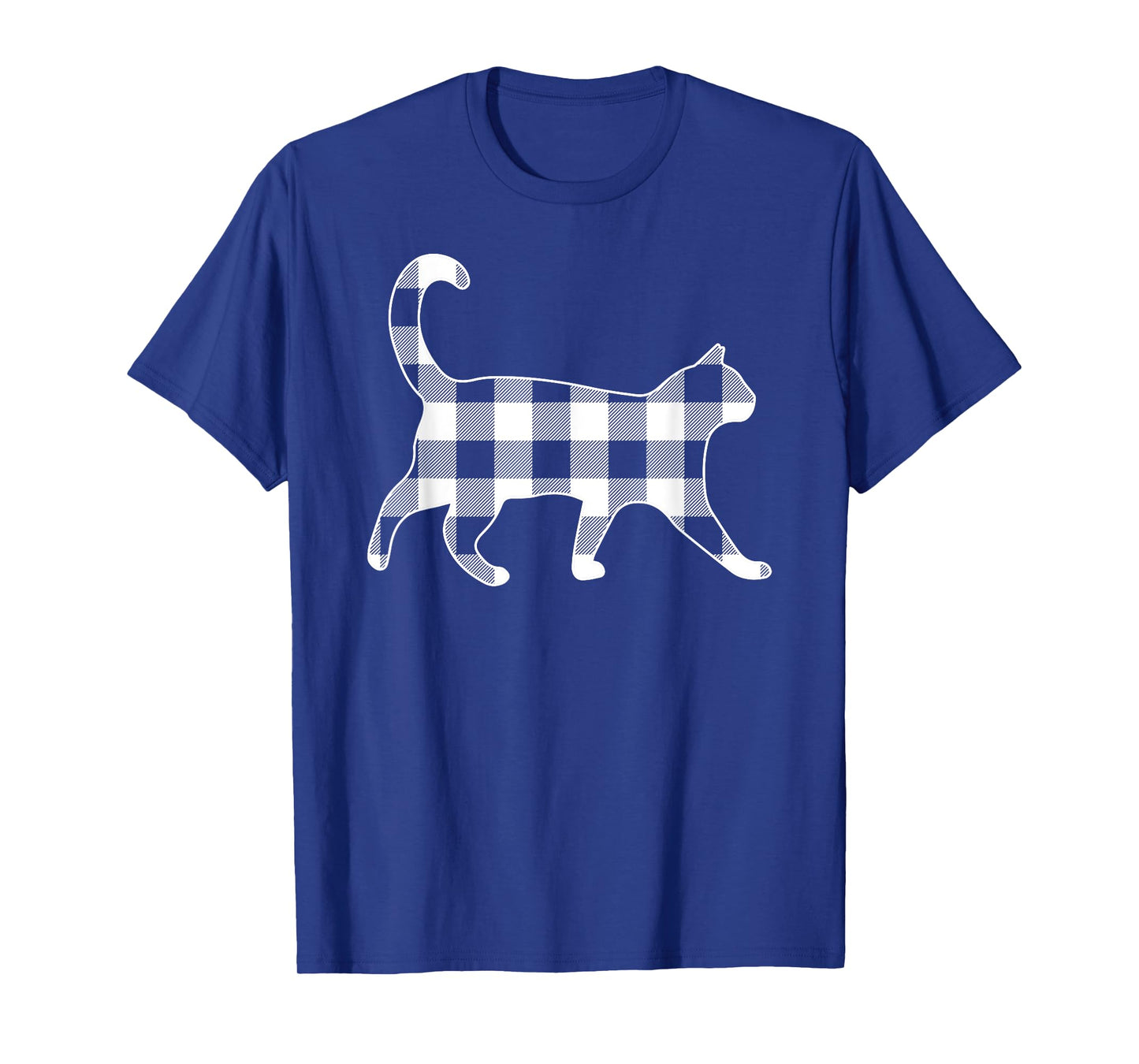 Cat Black & White Buffalo Plaid Merry Christmas T-Shirt