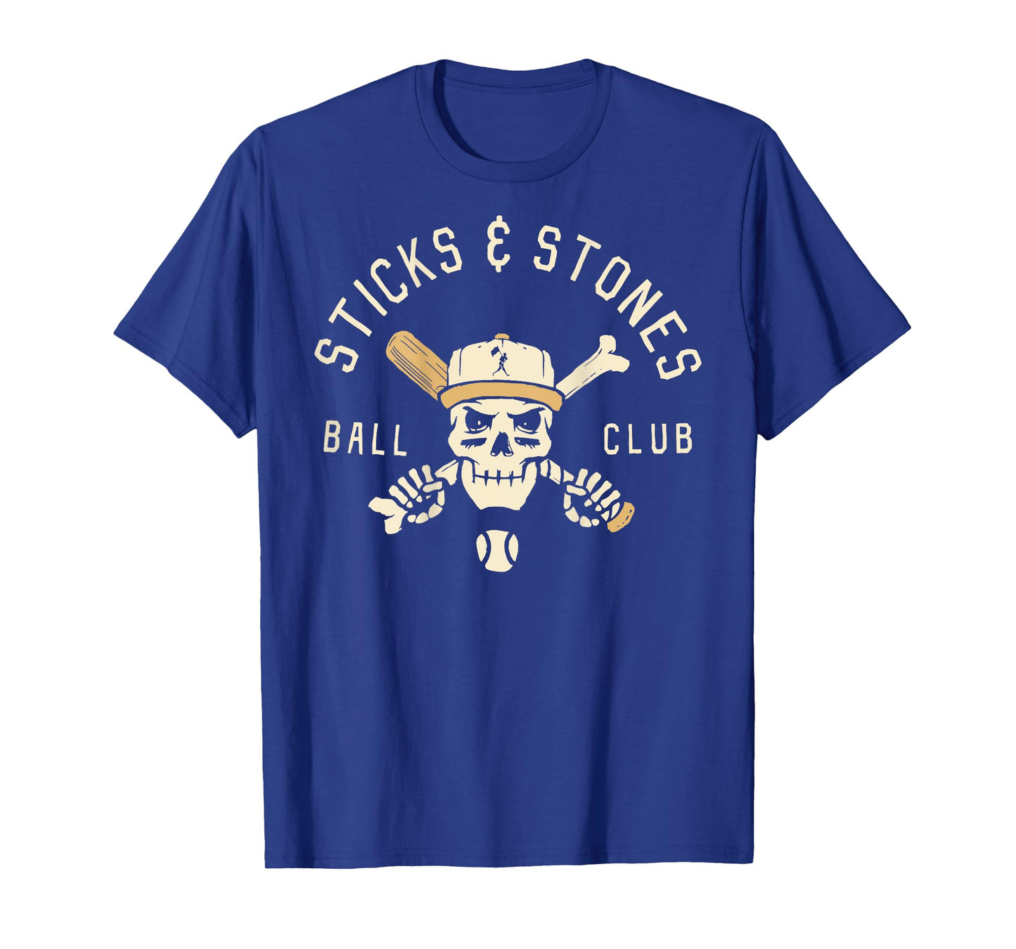 Sticks And Stones Ball Club Skull Baseball Player Baseball T-Shirt