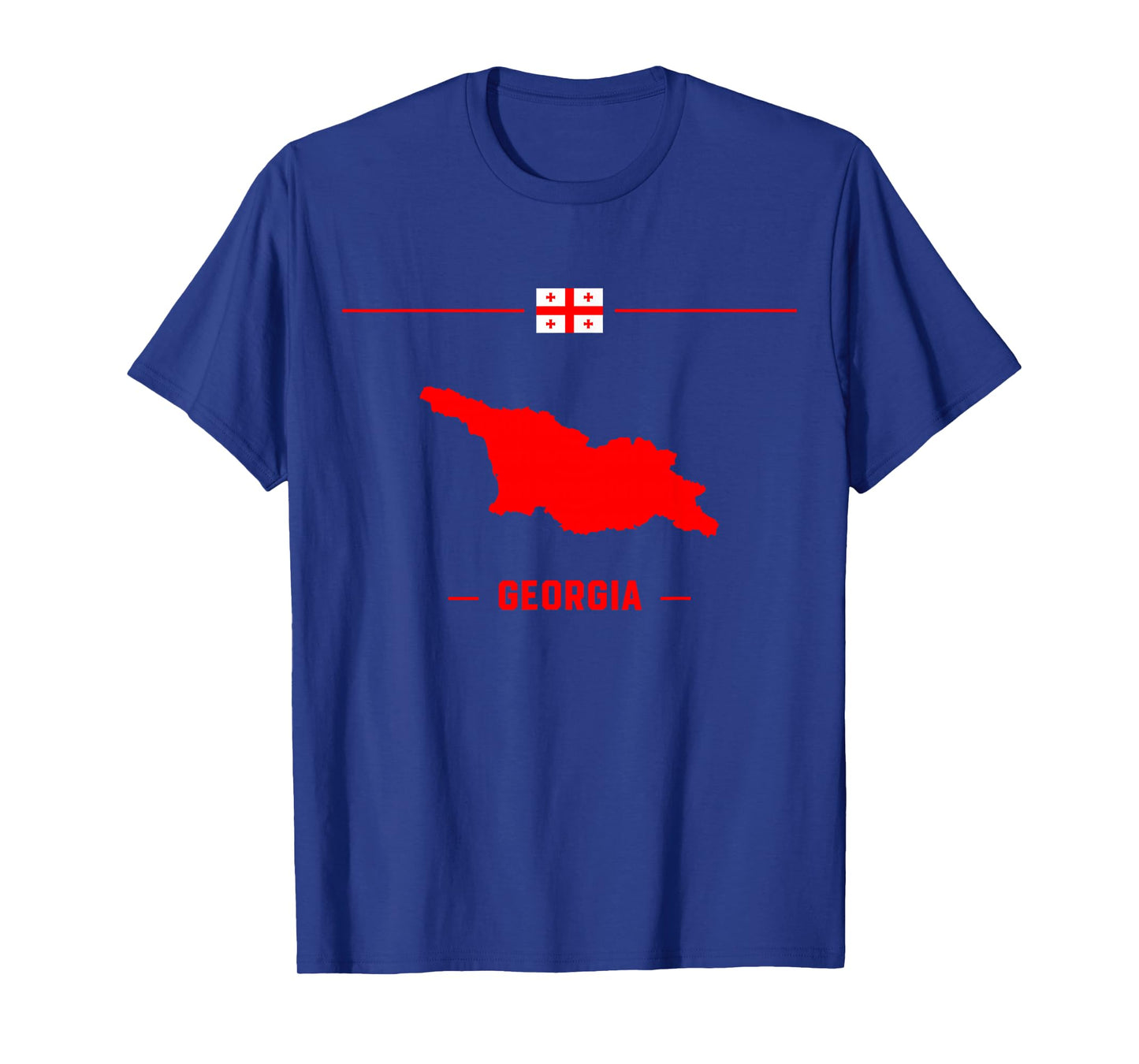 Map of Georgia isolated with flag and name of the country T-Shirt