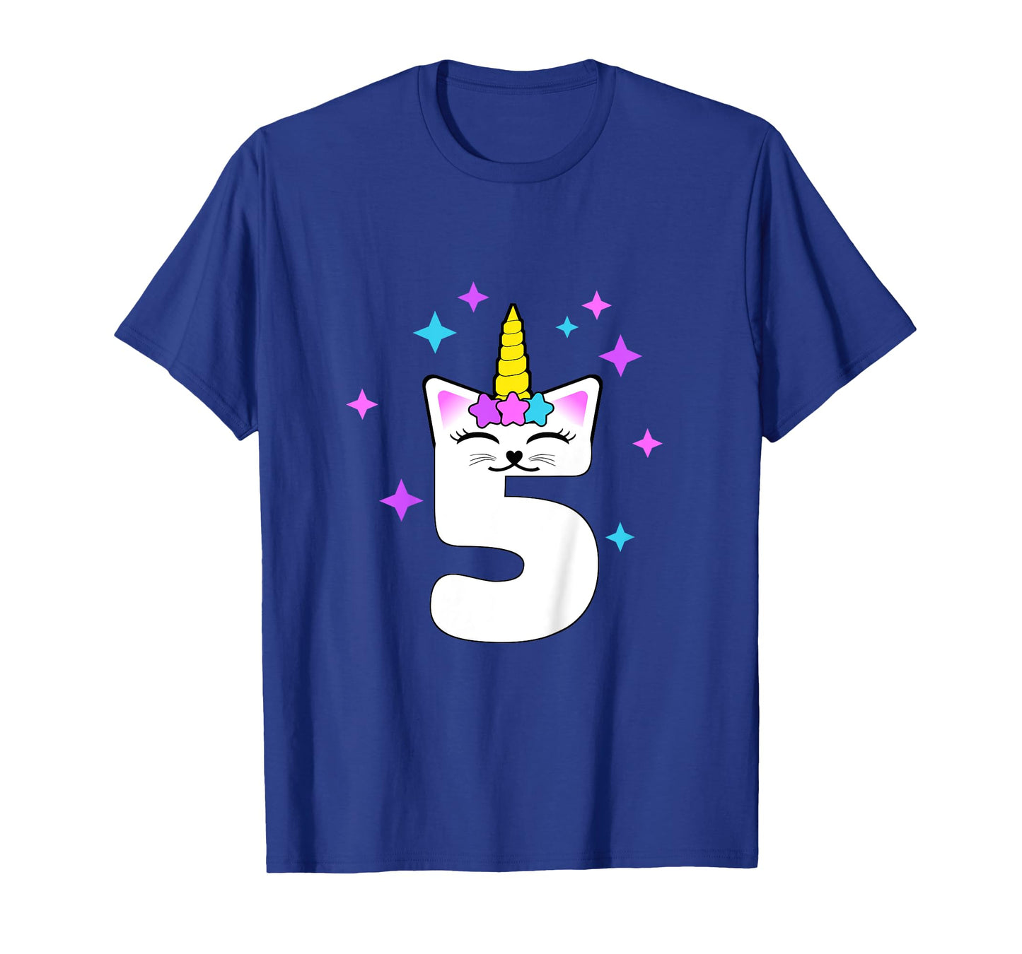 5 Year Old Cat Unicorn Caticorn 5th Birthday Party Girls T-Shirt