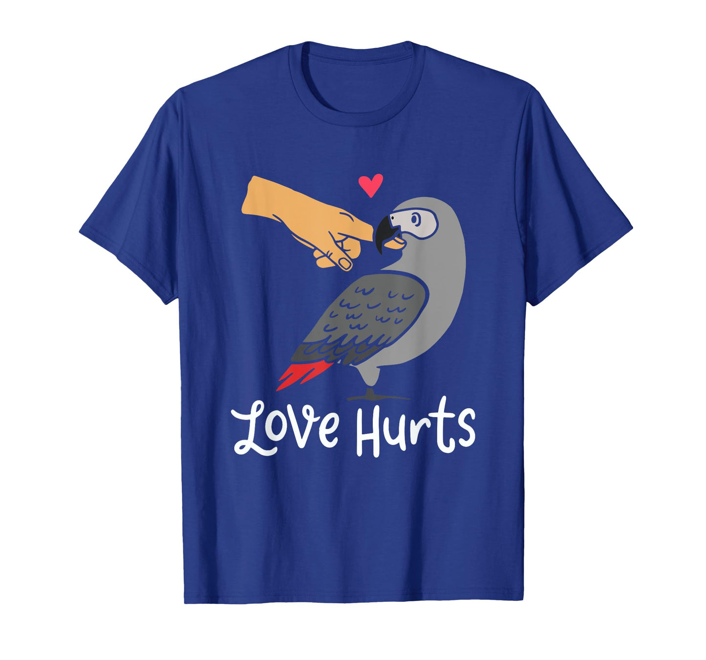 love hurts, african grey parrot T-Shirt