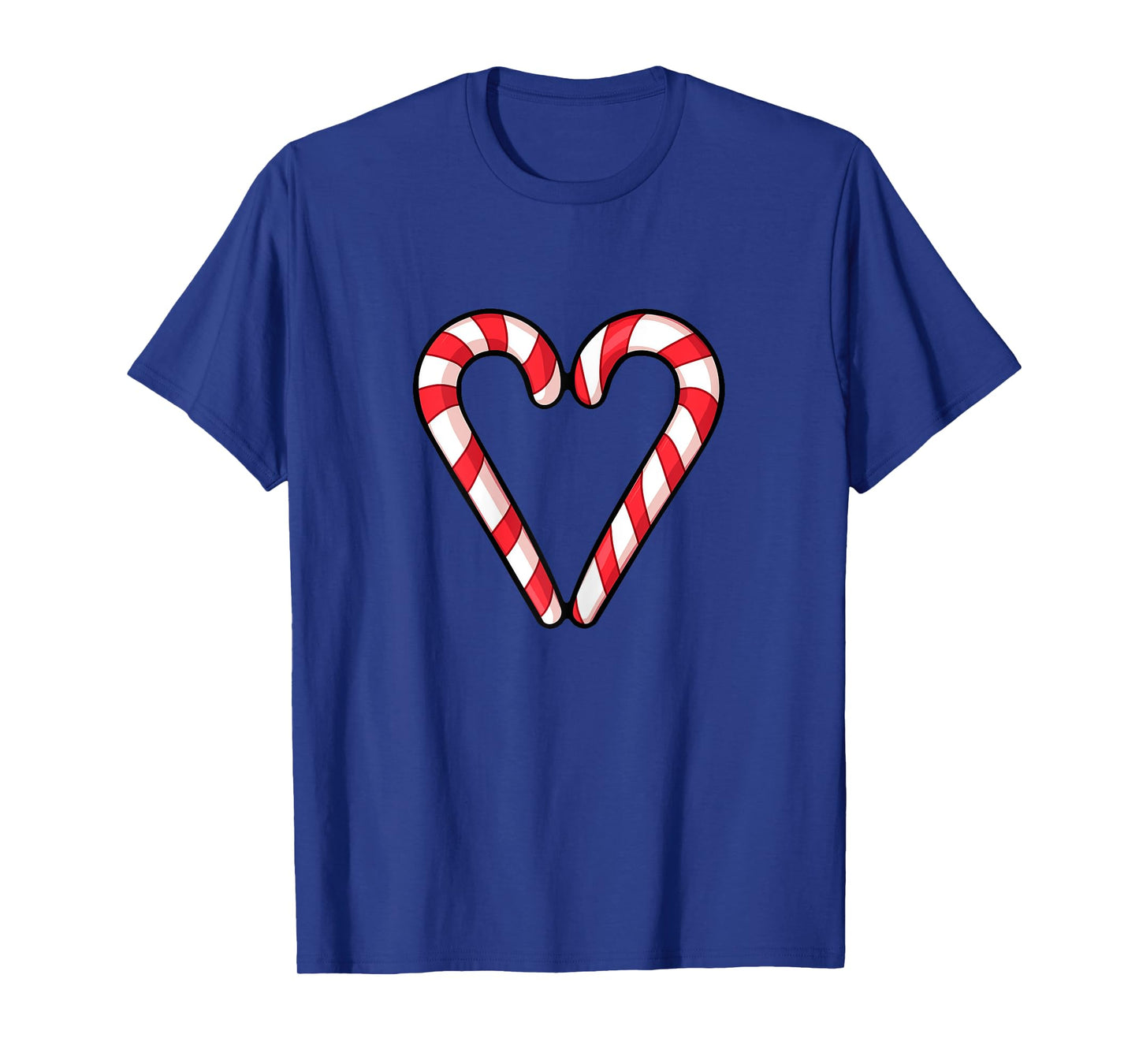 Candy Cane Heart Christmas Cute Holiday Red White Stripe T-Shirt