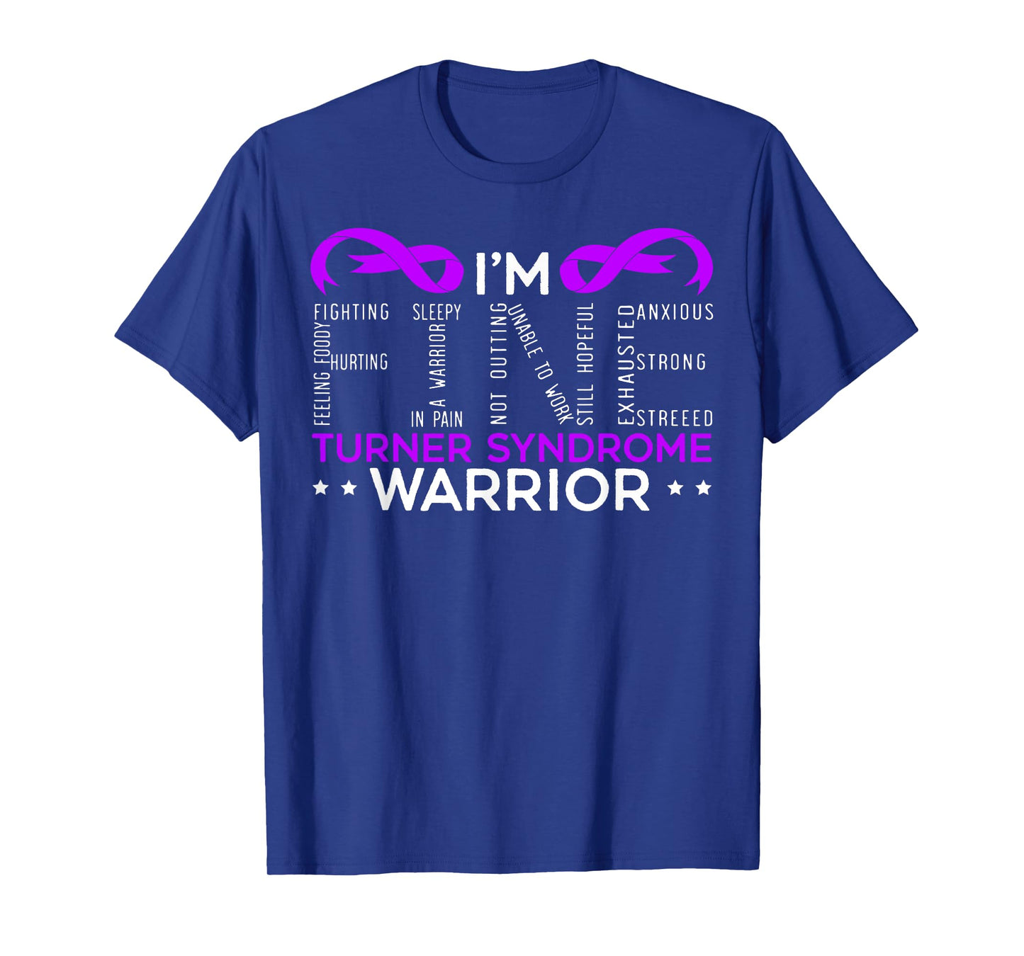 Turner Syndrome Awareness SteMi Apparel Unisex-Adults Black Cotton 65% Polyester 35% Classic Fit Collarless Crew Neck Short Sleeve Turner Syndrome Warrior Turner Syndrome Awareness T-Shirt Small