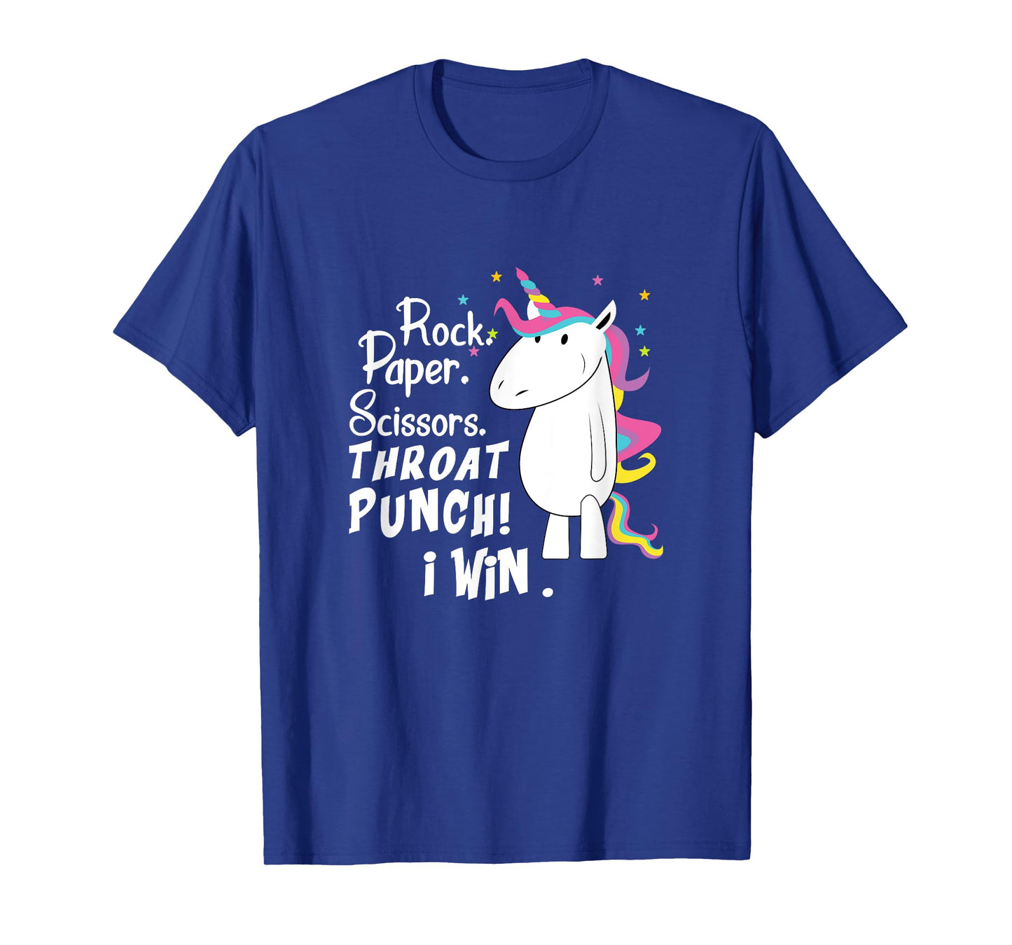 Rock Paper Scissors Throat Punch I Win Unicorn Outfit T-Shirt