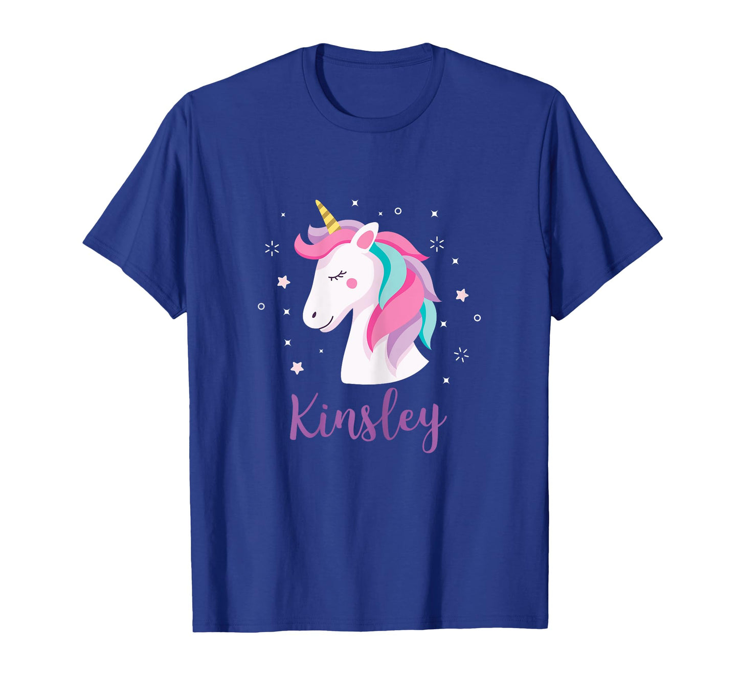 Cute Kinsley Unicorn Personalized Name Girls Gifts T-Shirt