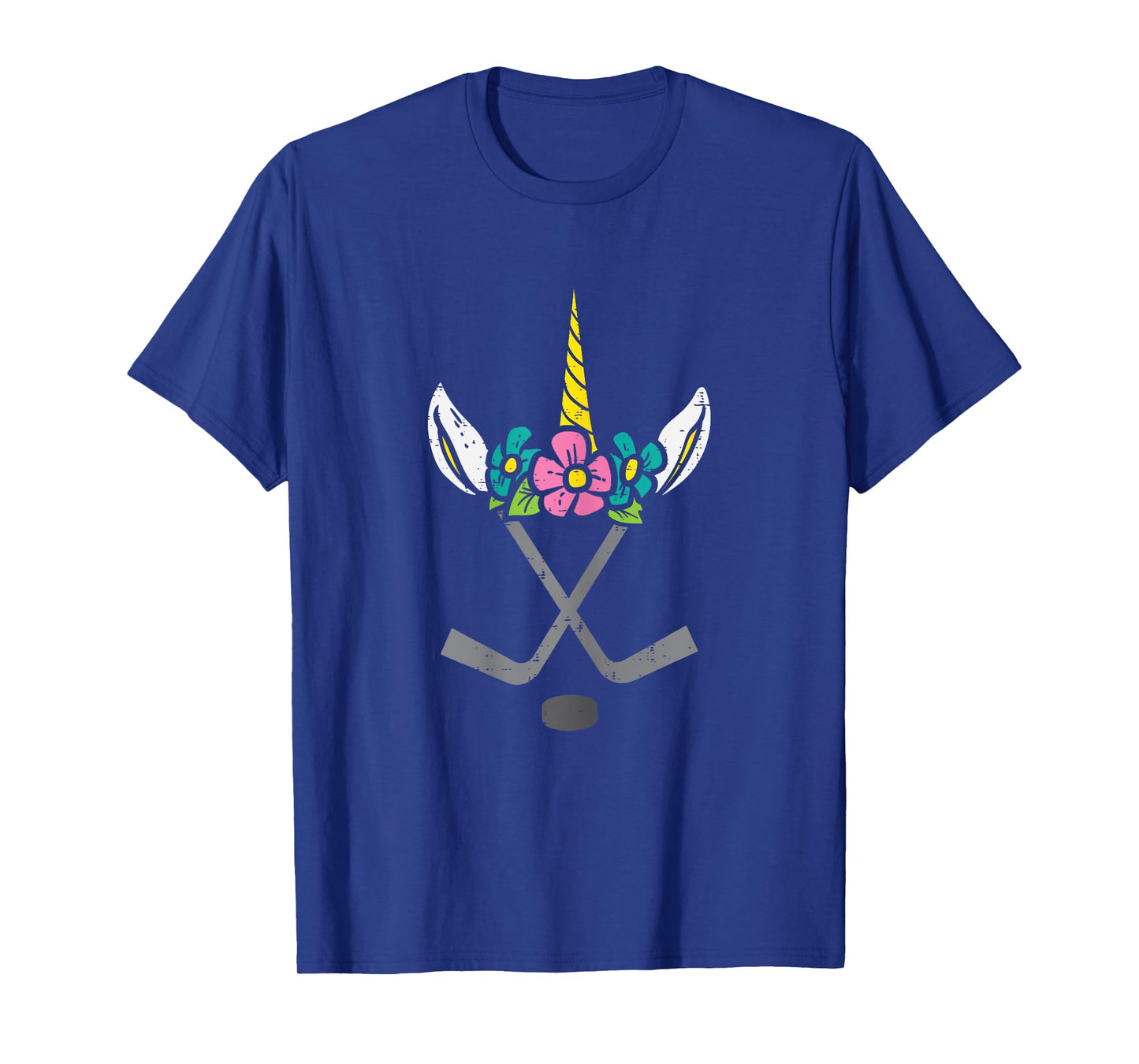 Unicorn Head Ice Hockey Cute Sports Player Girls Kids Women T-Shirt