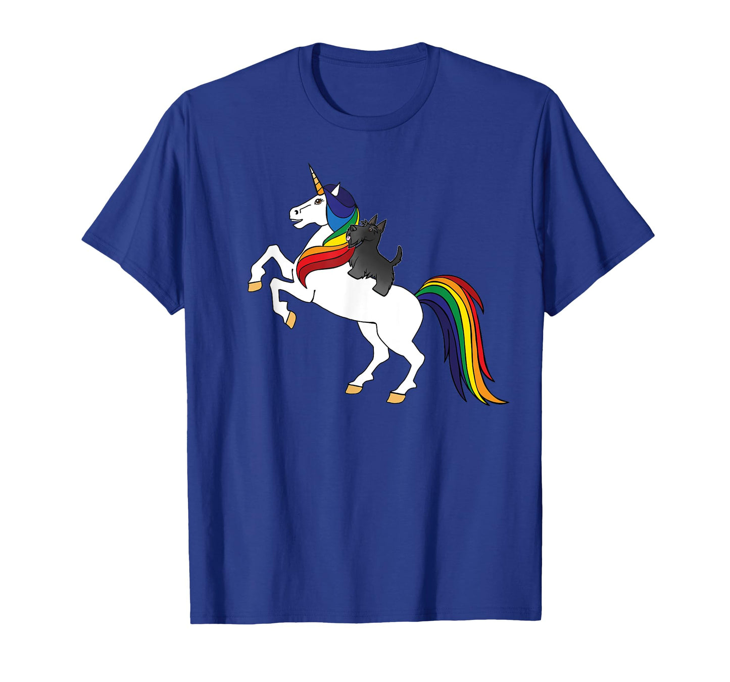 Cute Kid Girls Womens Rainbow Unicorn Scottish Terrier Lover T-Shirt
