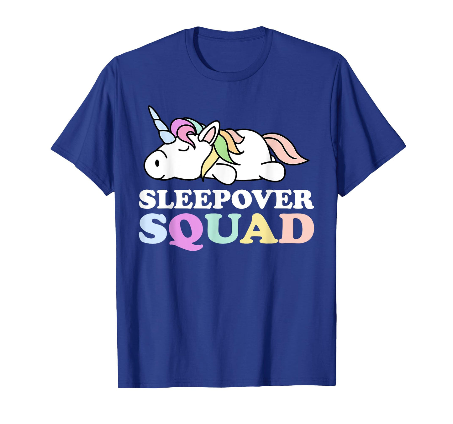 Sleepover Squad for Slumber Party Pajama Unicorn Sleeping T-Shirt