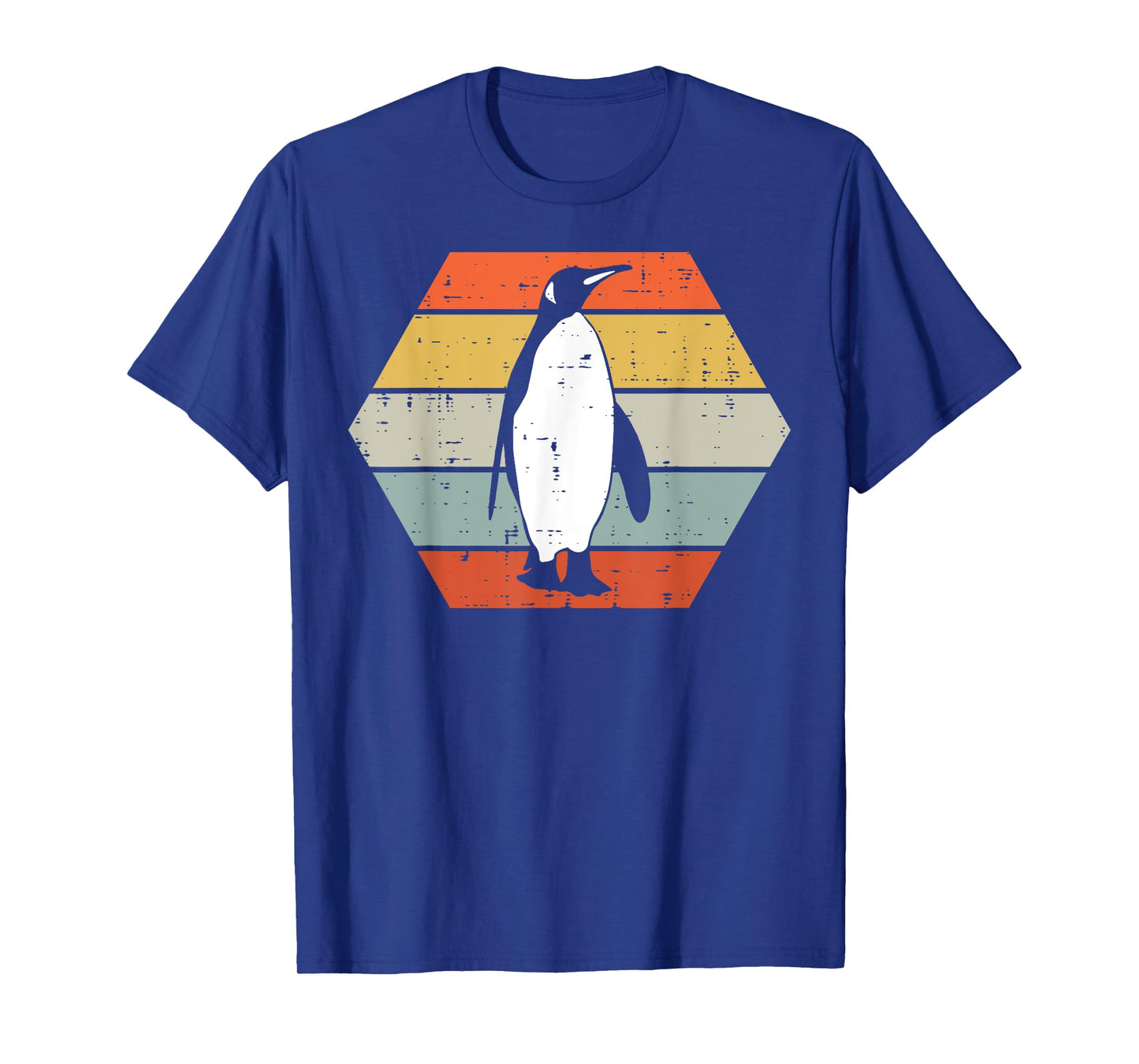 Penguin Sunset Hexagon Retro Animal Lover Women Men Kids T-Shirt
