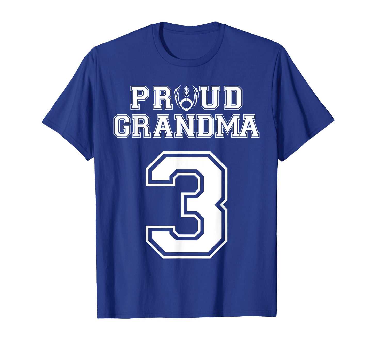 Custom Proud Football Grandma Number 3 Personalized Women T-Shirt