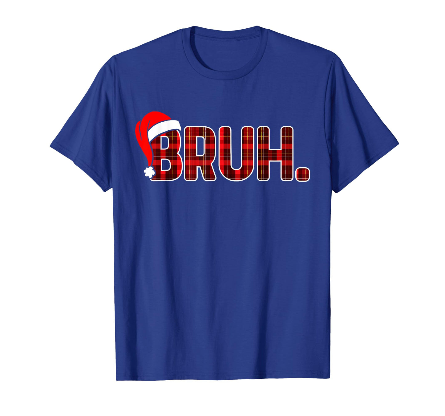 Bruh Funny Christmas Plaid Teens Boys Kids Xmas Pajamas T-Shirt