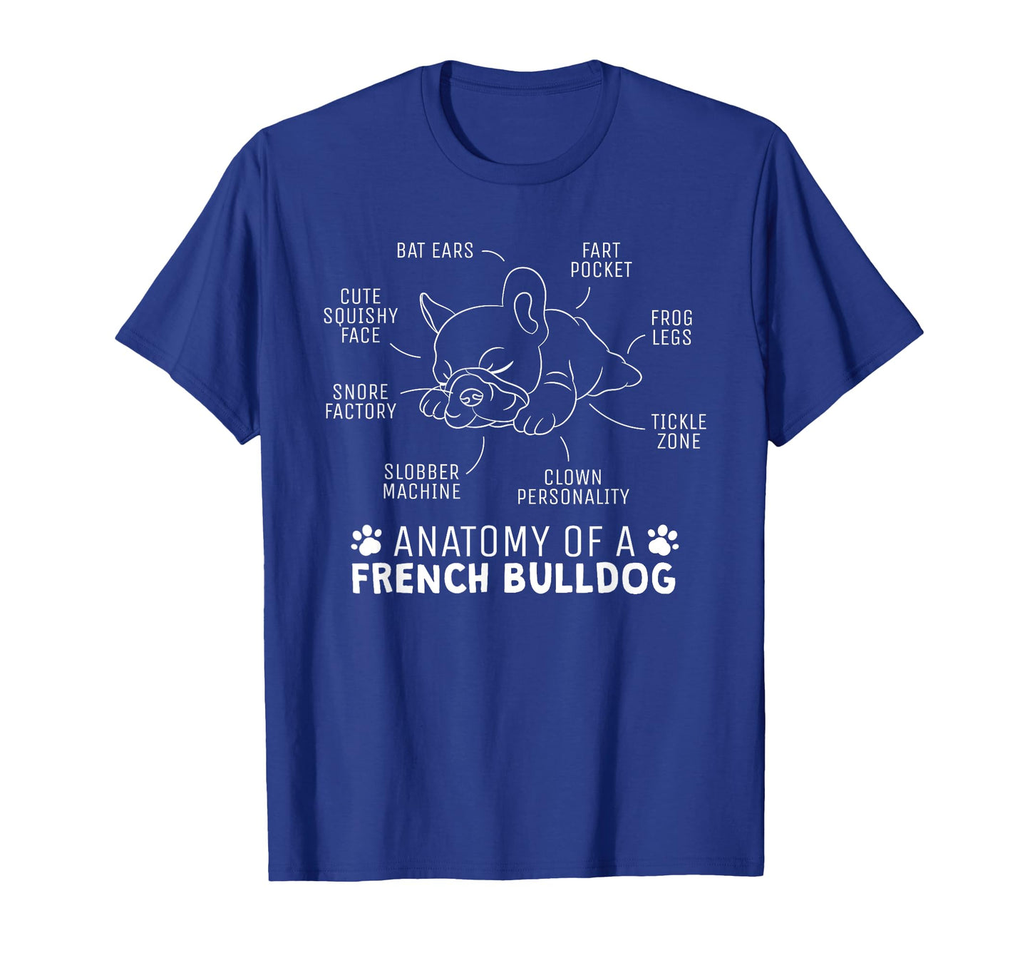 Funny Frenchie Clothes Gift - Anatomy Of A French Bulldog Men Women Girls Kids T-Shirt