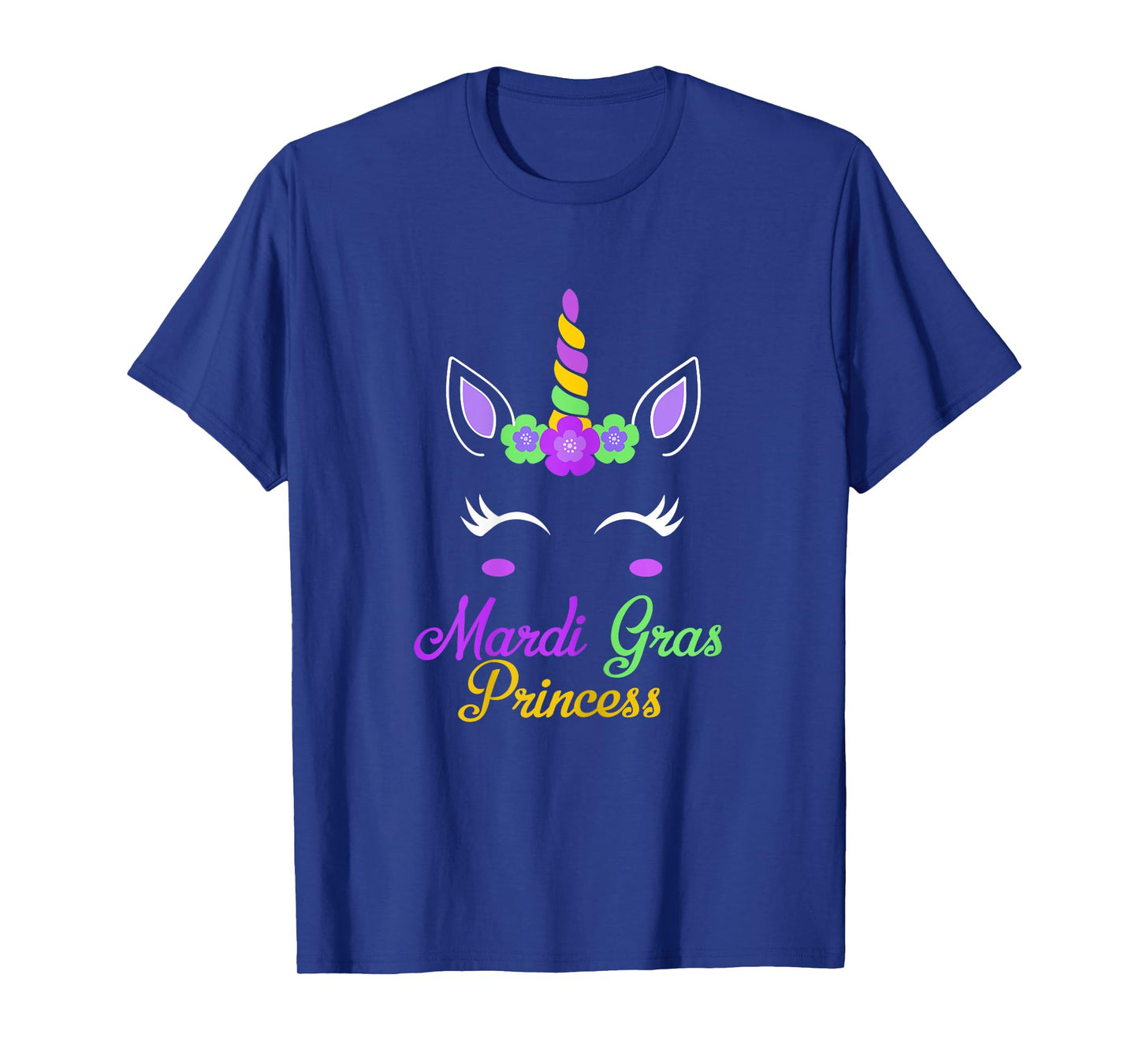 Little Miss Mardi Gras Princess Unicorn Girls Kids toddlers T-Shirt