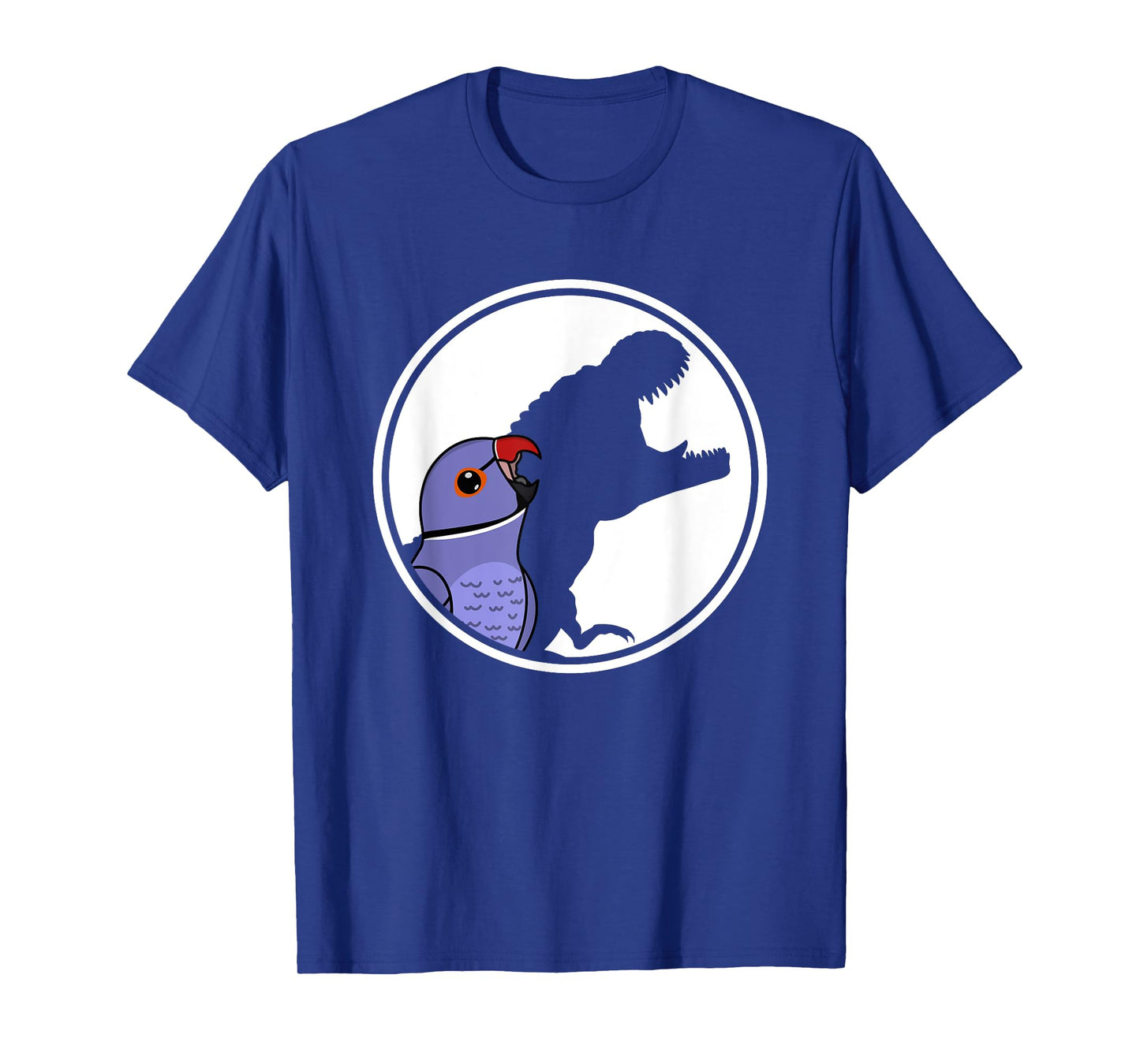 Parrot & T Rex Shadow I Violet Indian Ringneck T-Shirt