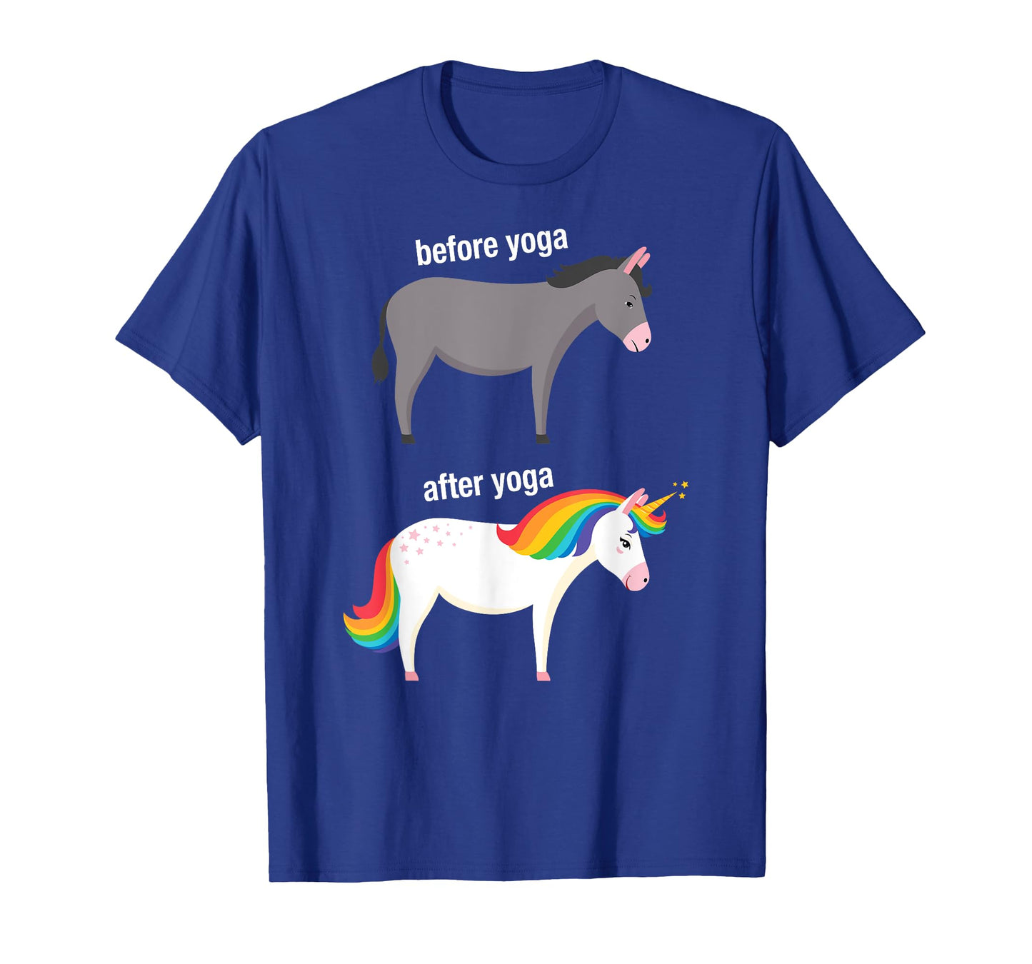 Before and After Yoga Funny Unicorn illustration Design T-Shirt