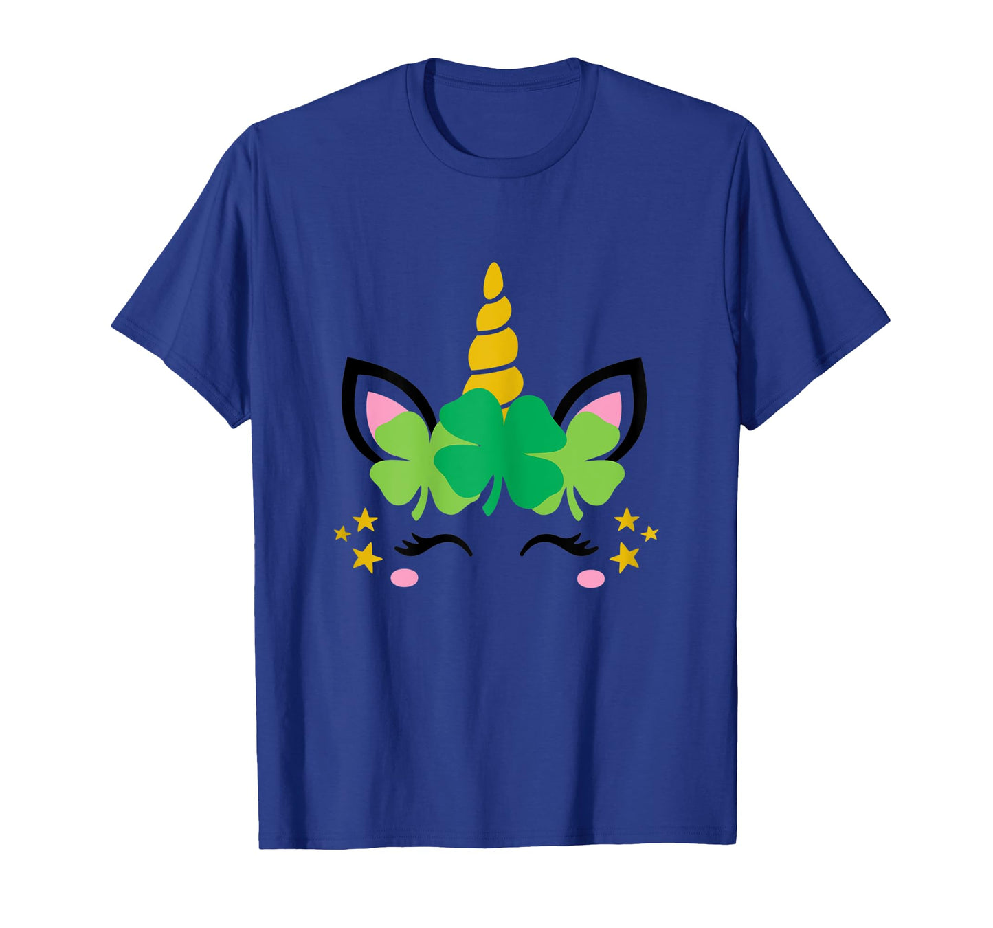 Unicorn Face St Patrick's Day Kids Girls Women T-Shirt