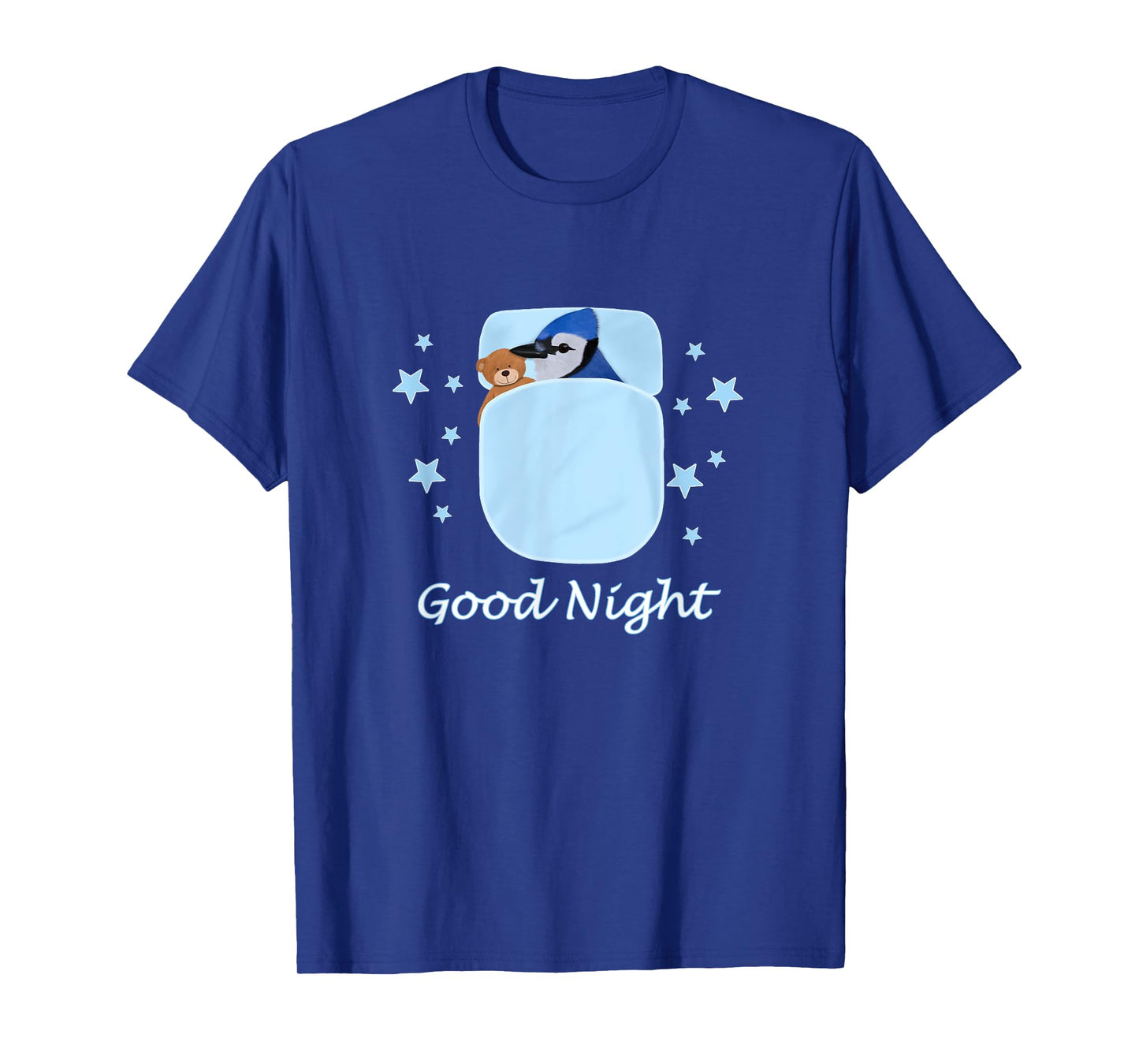 Blue Jay Teddy Bear Good Night Pyjamas Bird Biologist T-Shirt